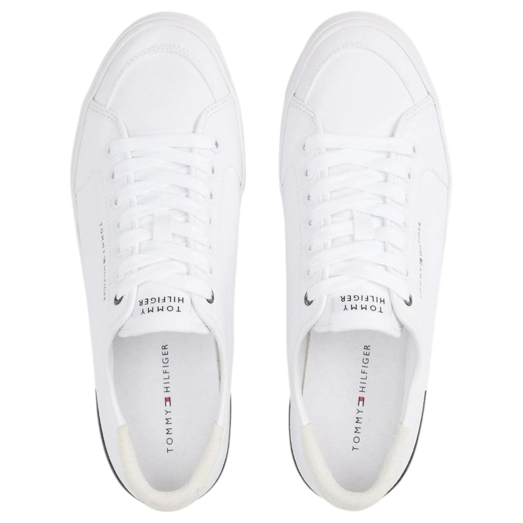 4 Tommy Hilfiger Mens Logo Patch Casual Shoes WHITE, 4 of 7