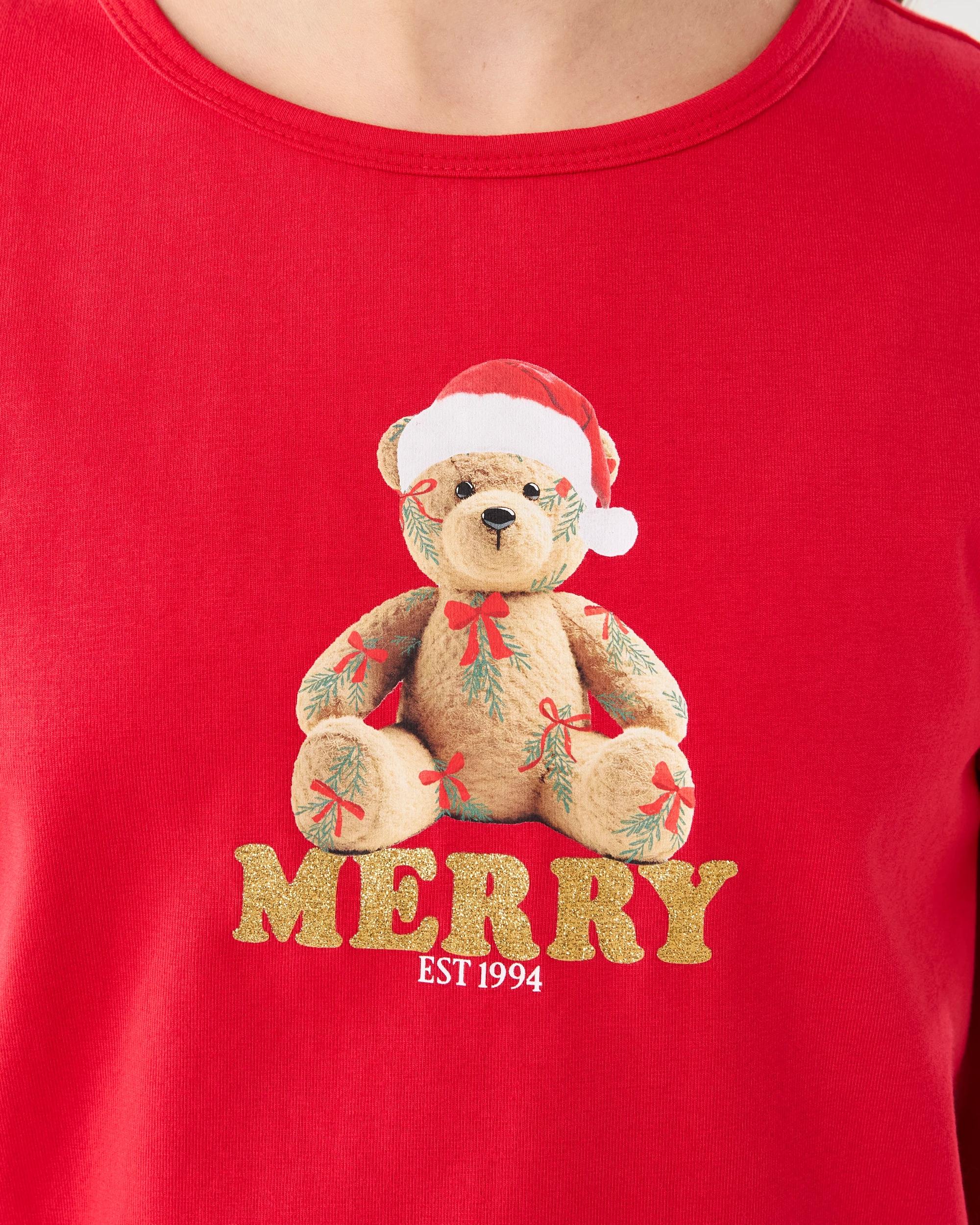 4 Christmas Ringer T-shirt Red Teddy, 4 of 6