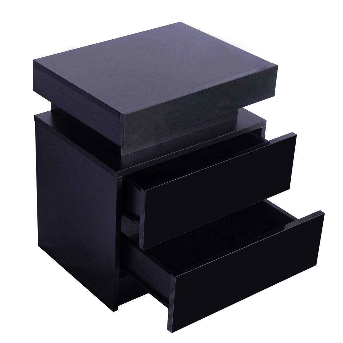 6 Levede Bedside Tables Side Table 2 Drawers RGB LED High Gloss Nightstand Cabinet, 6 of 6