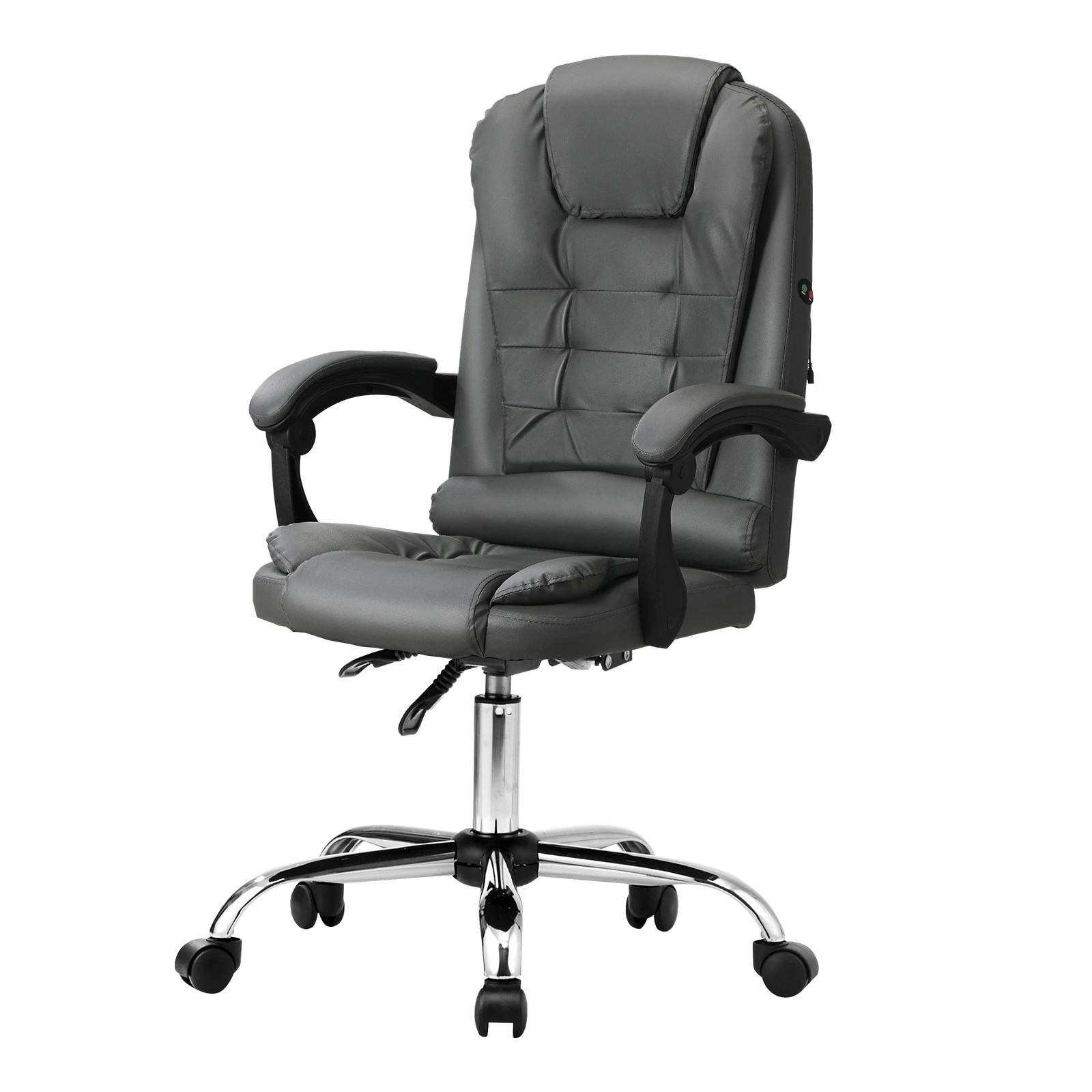 1 Oikiture Massage Office Chair Executive Gaming Racing Chairs PU Leather - Grey, 1 of 6