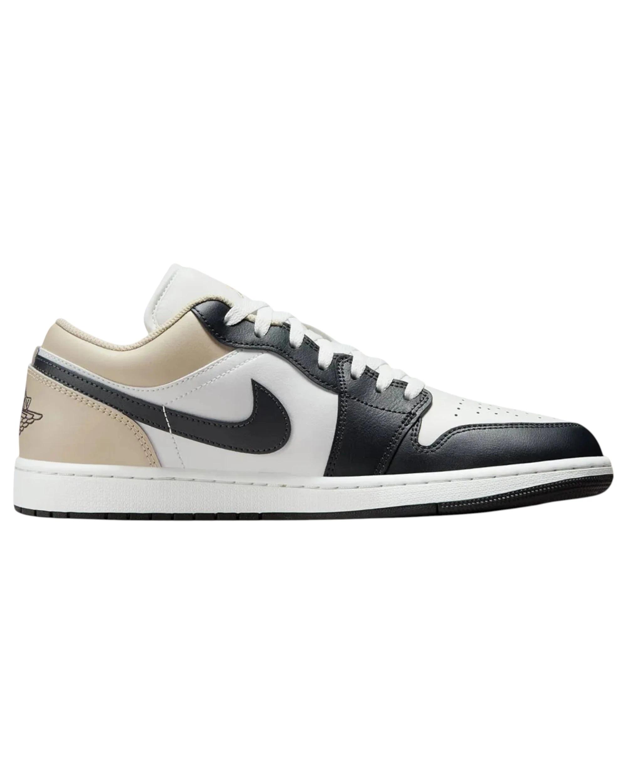 1 Nike Mens Air Jordan 1 Low Athletic Shoes BLACK/CREAM/WHITE, 1 of 8