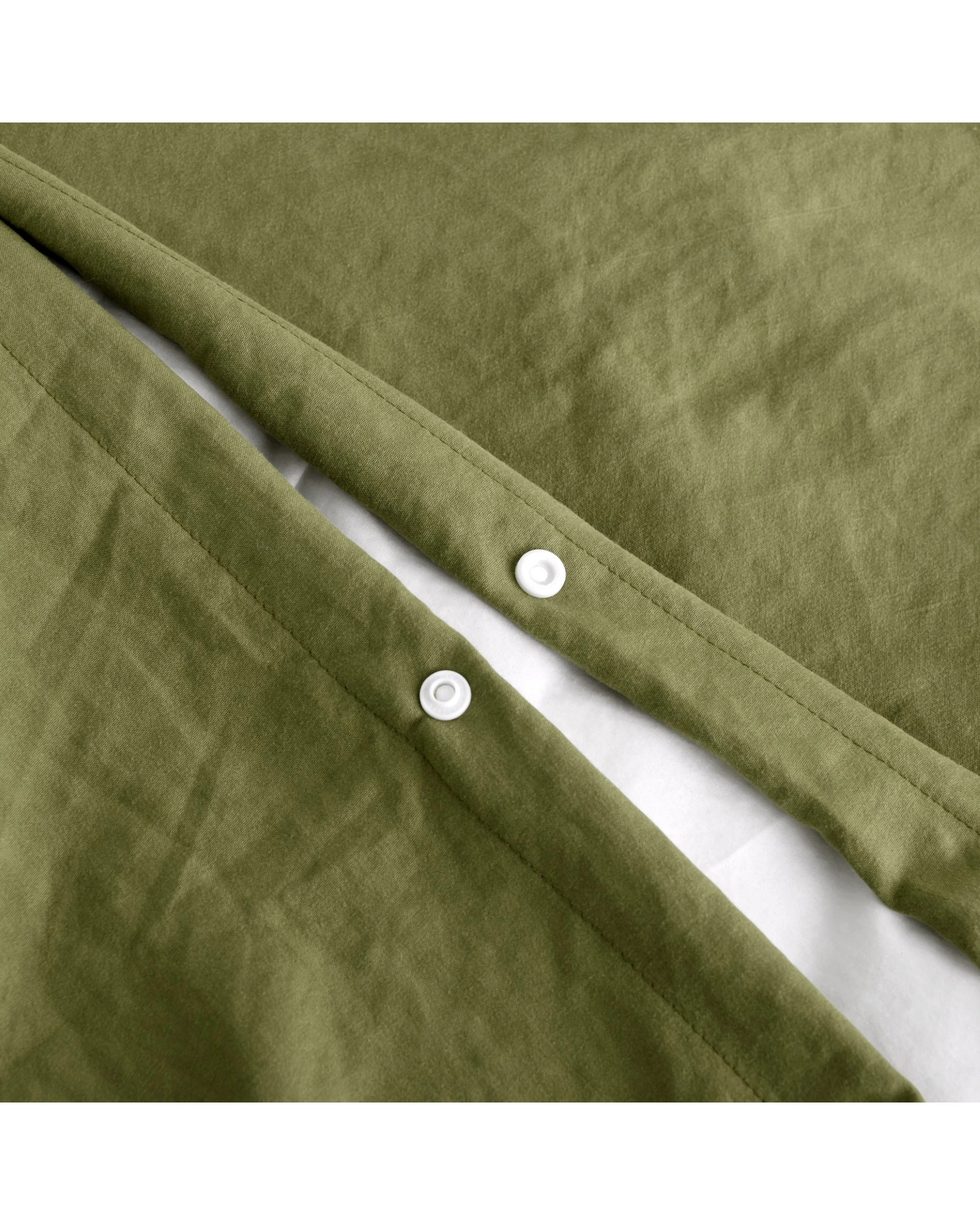 4 Dreamaker Superfine Washed Microfibre Quilt Cover Set - King Single Bed - Olive, 4 of 7