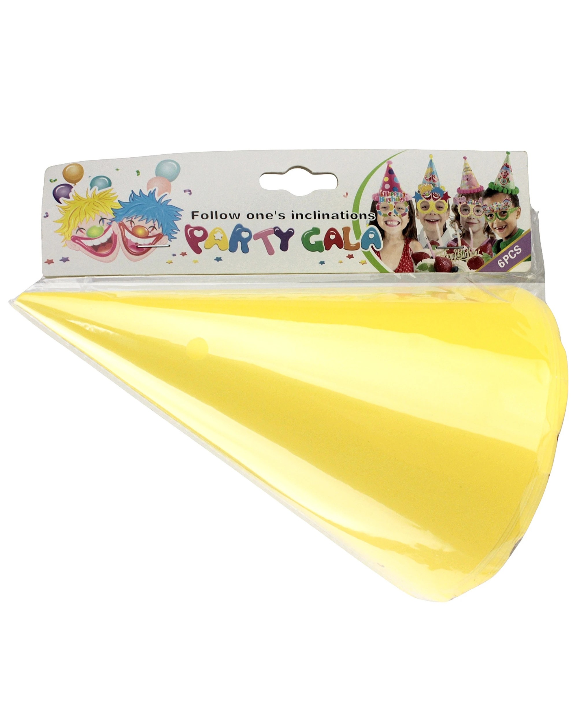 2 Partyrama Coloured Party Hats Pack of 6 - Yellow, 2 of 3