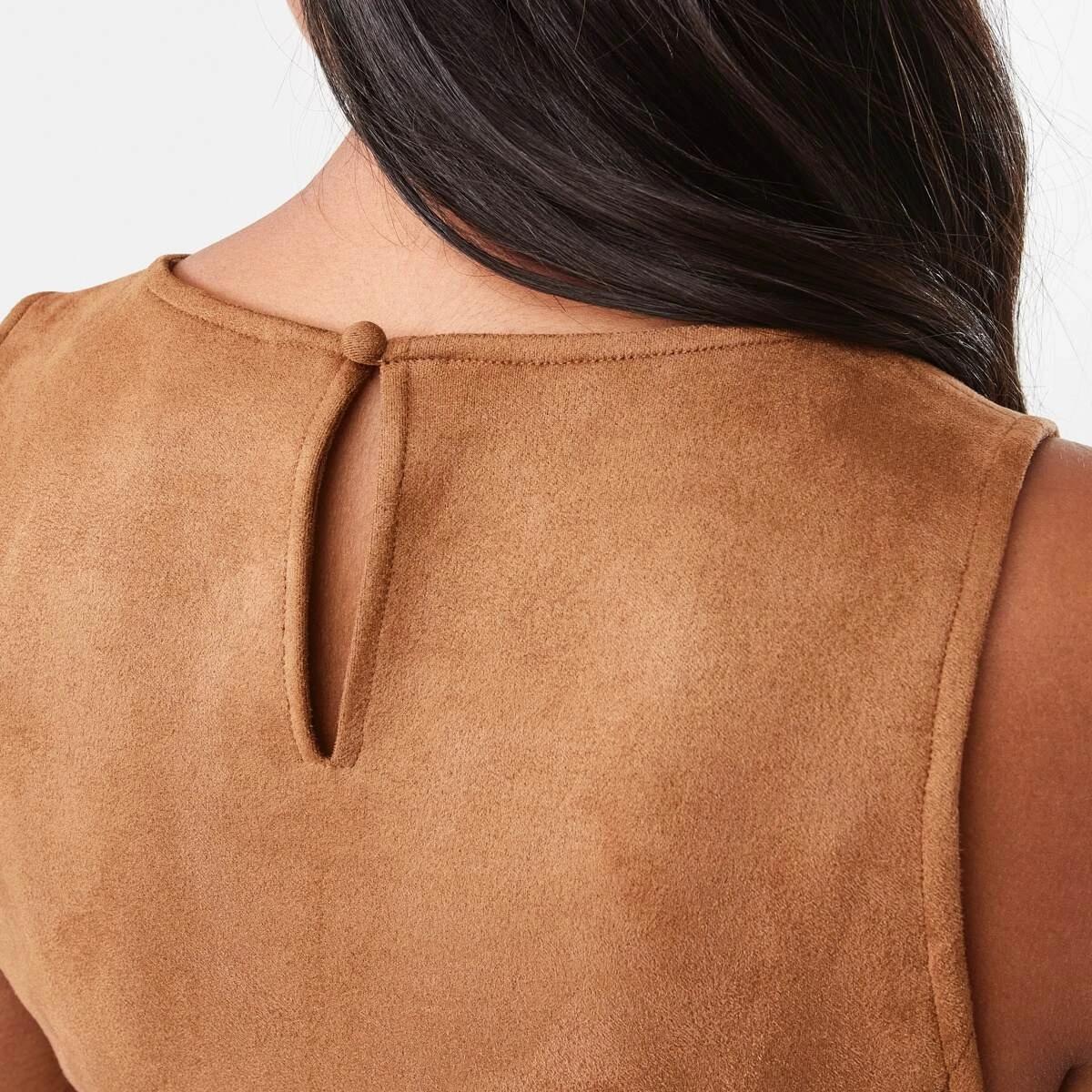 8 Suedette Mini Dress DEEP CAMEL, 8 of 10
