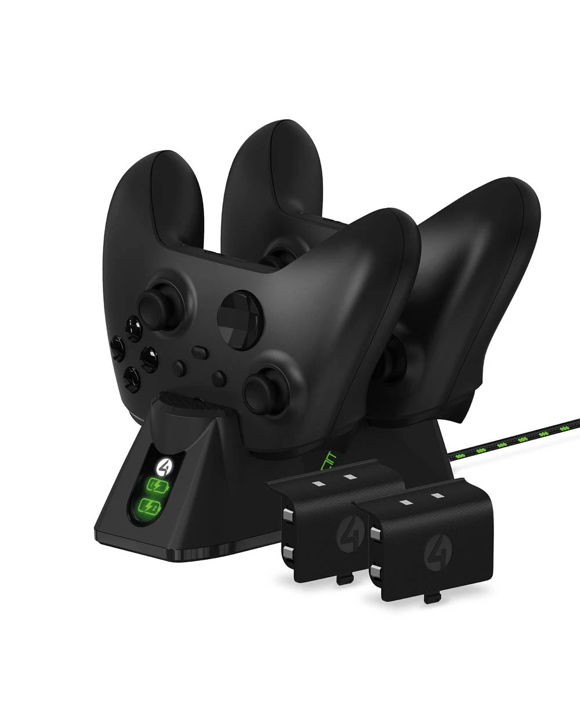 4Gamers Xbox Series X/S Twin Wireless Controller Charging Dock - Black