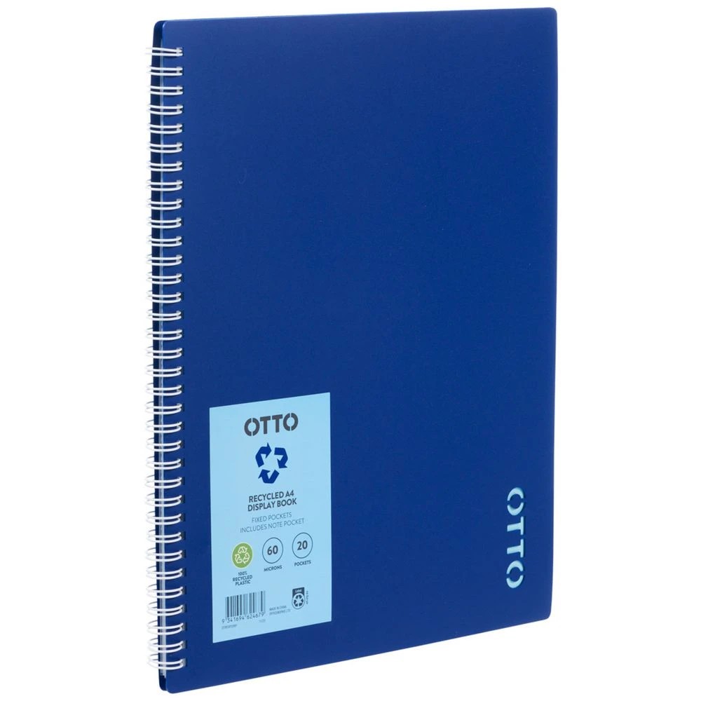 1 Otto A4 Fixed Display Book 20 Pockets Navy, 1 of 5