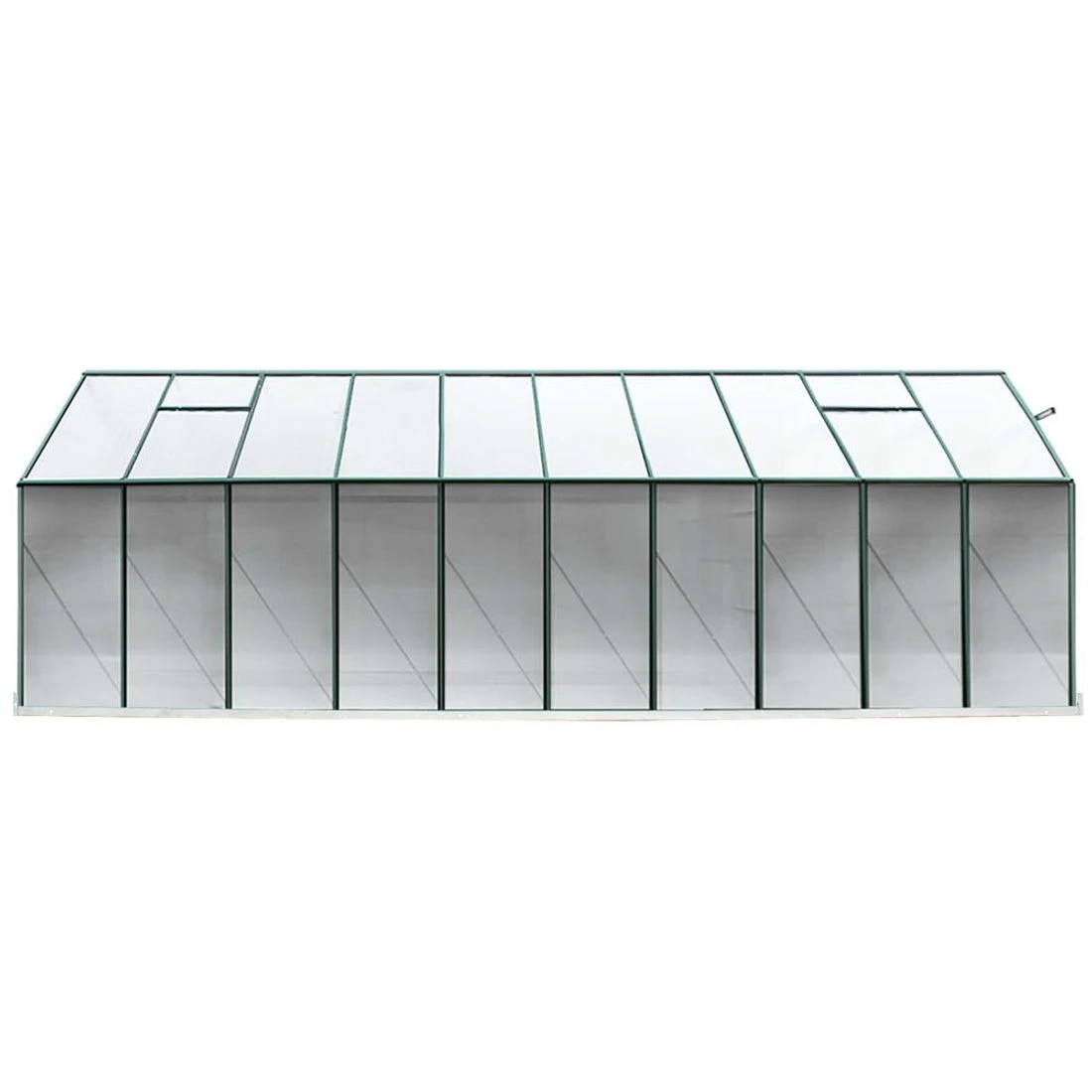 3 Green Fingers Greenhouse Aluminium Polycarbonate Green House Garden Shed - Green, 3 of 5