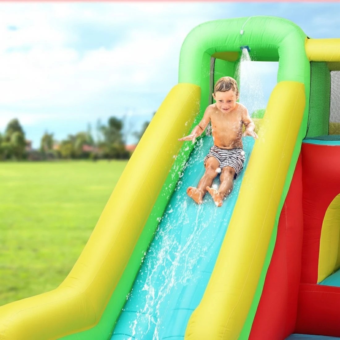 3 Doctor Dolphin Kids Inflatable Pool Water Slide Park Jumping Castle 575X445CM - Multi, 3 of 5