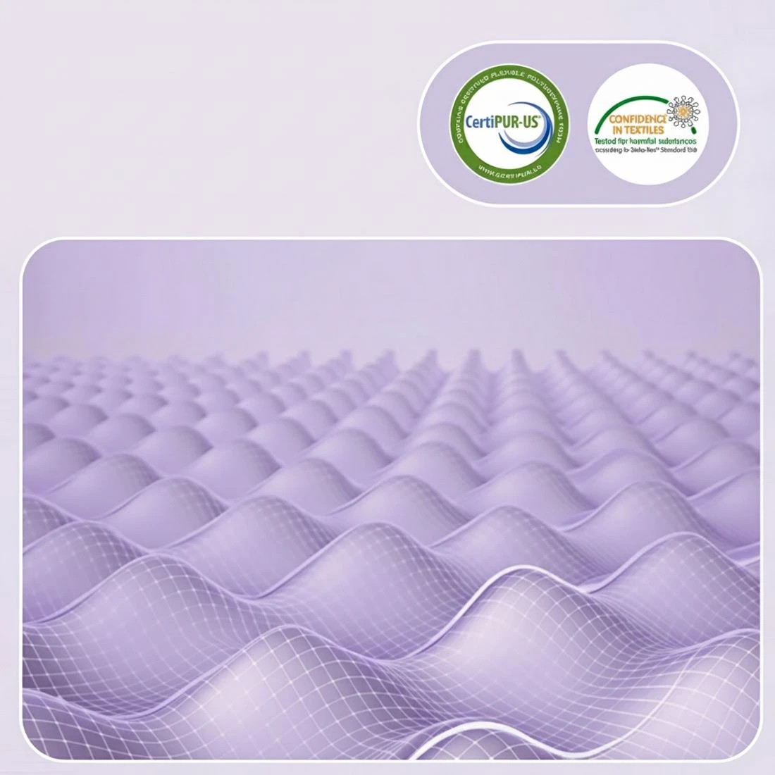 4 Giselle 5cm Memory Foam Mattress Topper Lavender Infused Egg Crate Pad Mat Double - Double Bed - Purple, 4 of 7