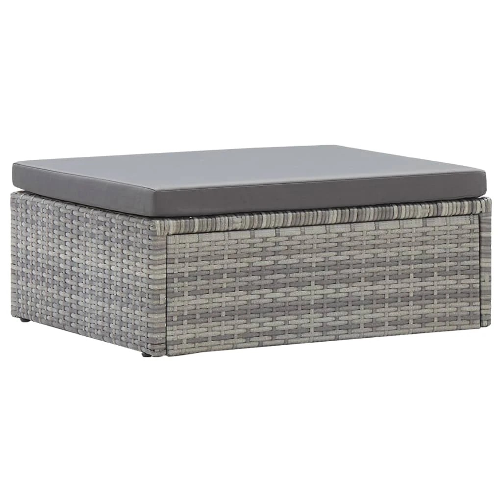 7 vidaXL Garden Lounge Bed With Roof Mixed Poly Rattan - Grey, 7 of 8