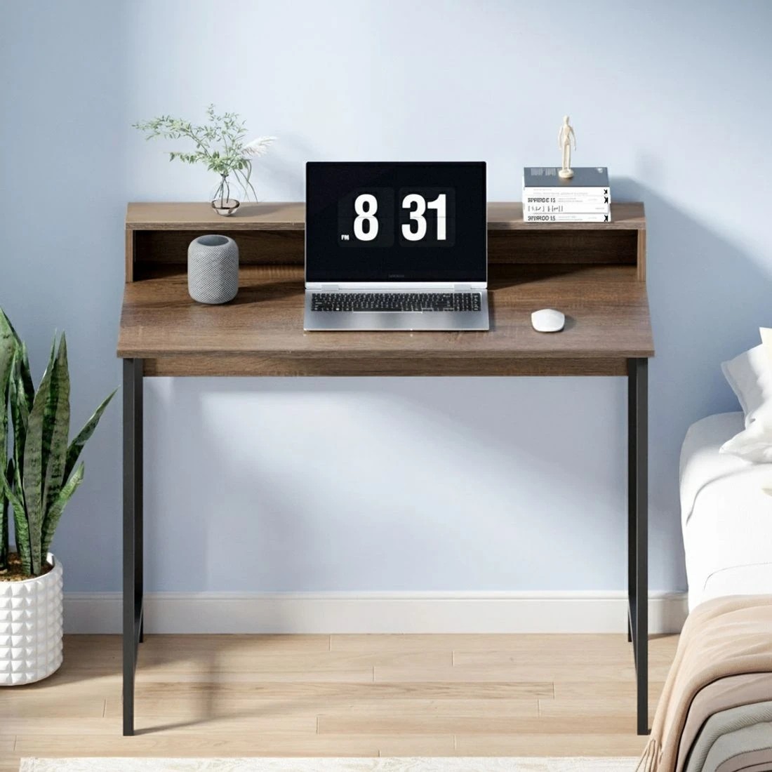 3 Artiss Computer Desk Shelf Oak - Black, 3 of 6