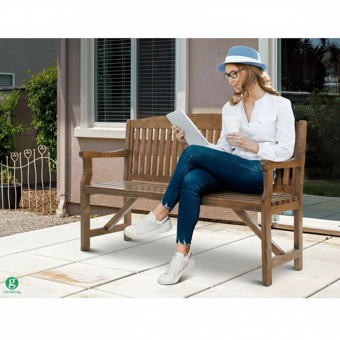 6 Gardeon 5FT Outdoor Garden Bench Wooden 3 Seat Chair Patio Furniture - Natural, 6 of 7