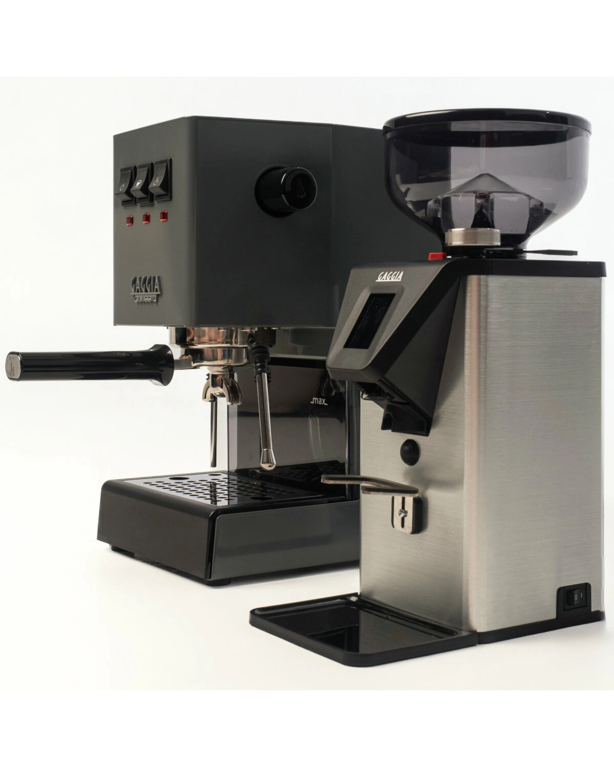 2 Gaggia Classic E24 Grey Coffee Machine & Coffee Grinder Package, 2 of 5