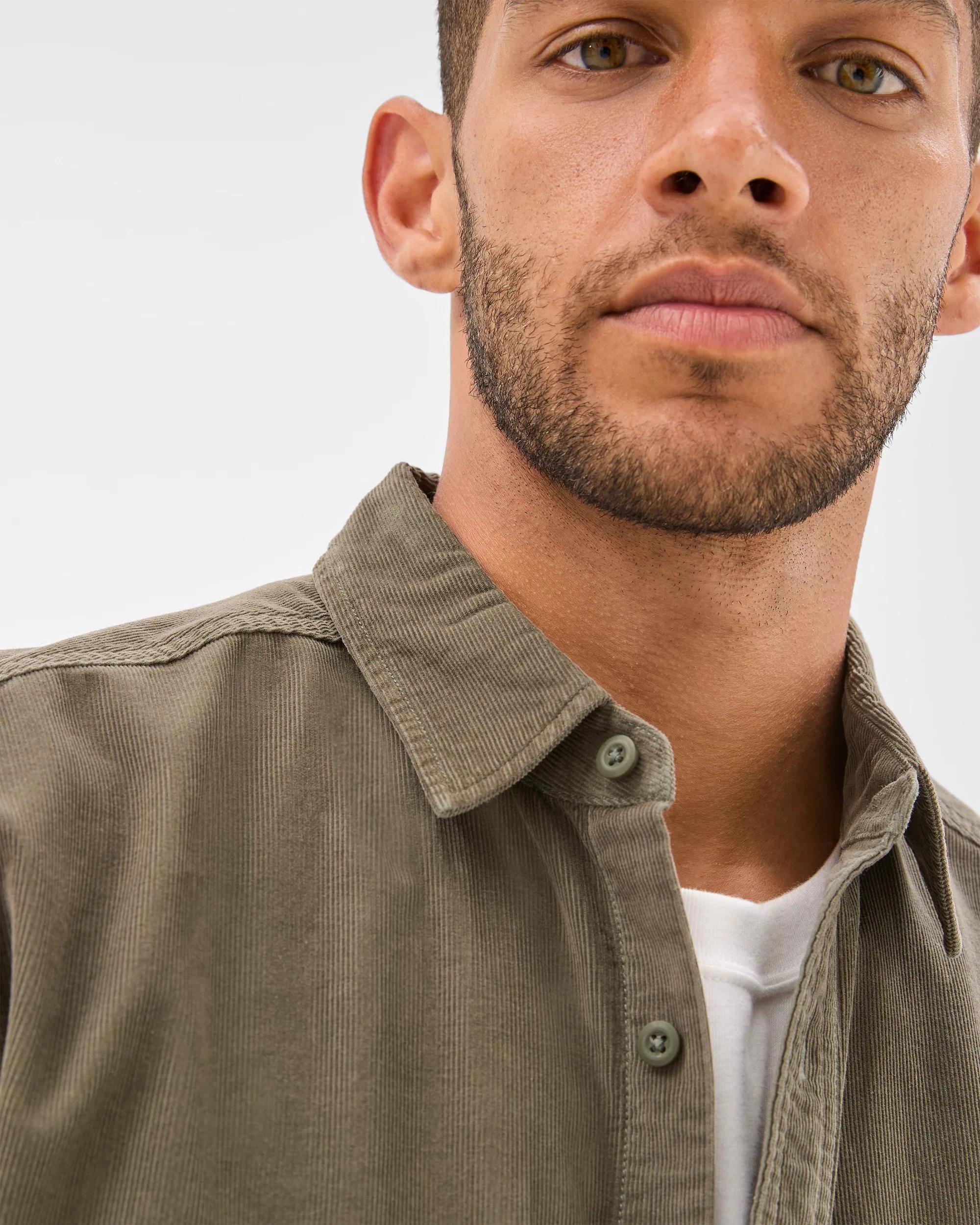 5 Target Man Australian Cotton Corduroy Shirt DARK OLIVE, 5 of 6