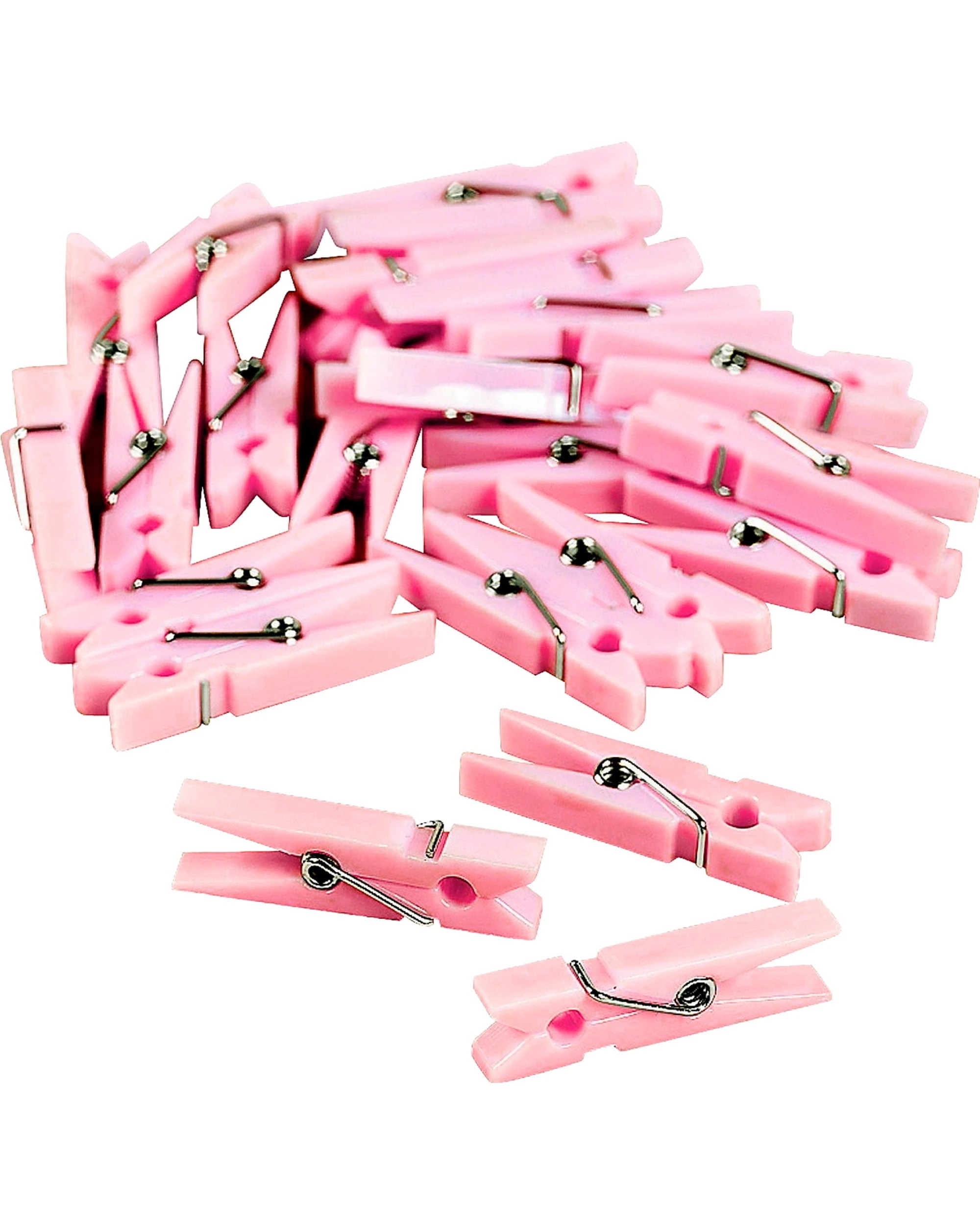 1 Partyrama Pastel Mini Clothes Pegs Pack of 48 - Pink, 1 of 1