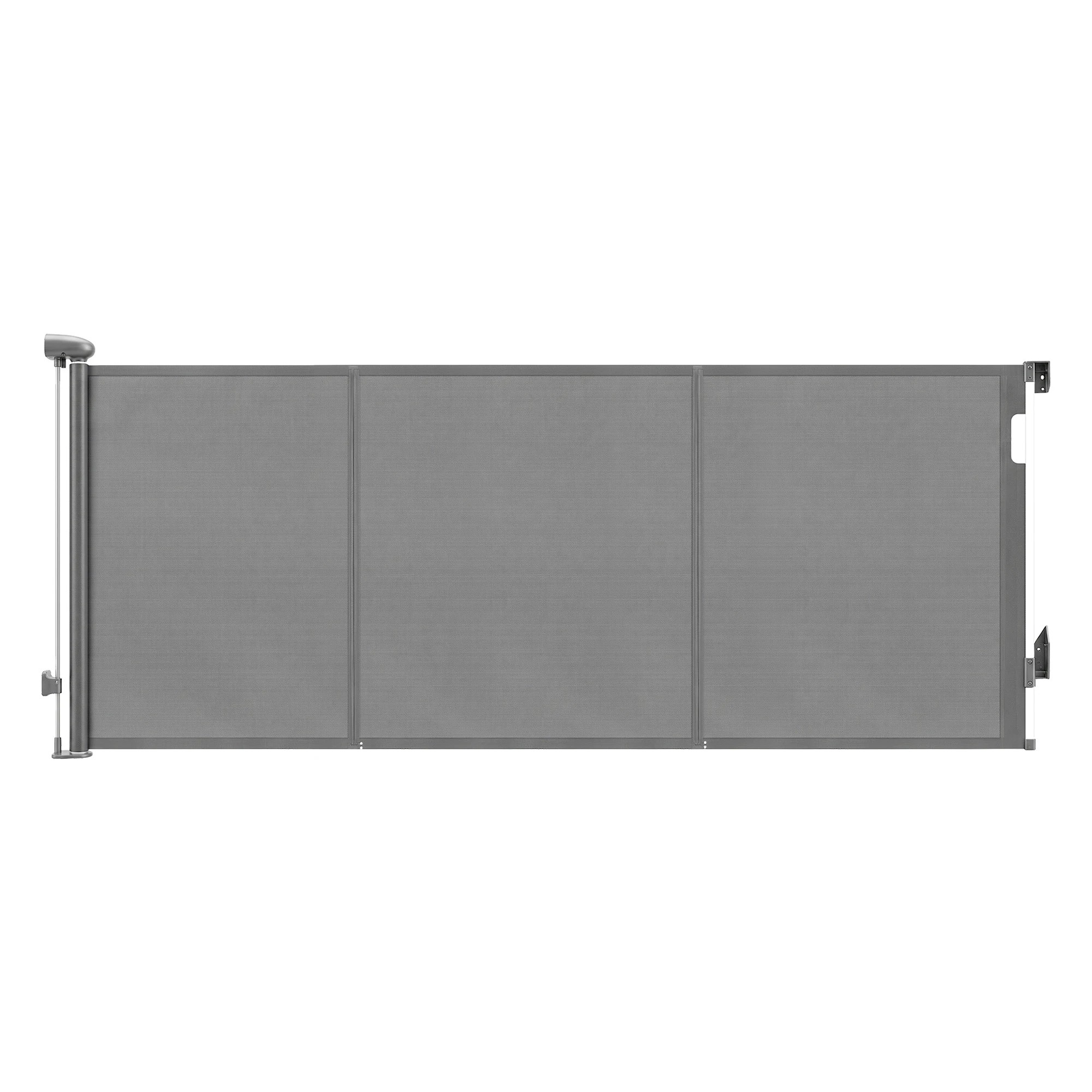 1 Keezi Retractable Gate Extends up to 400cm Baby Gate Pet Safety Fence Grey - Grey, 1 of 9