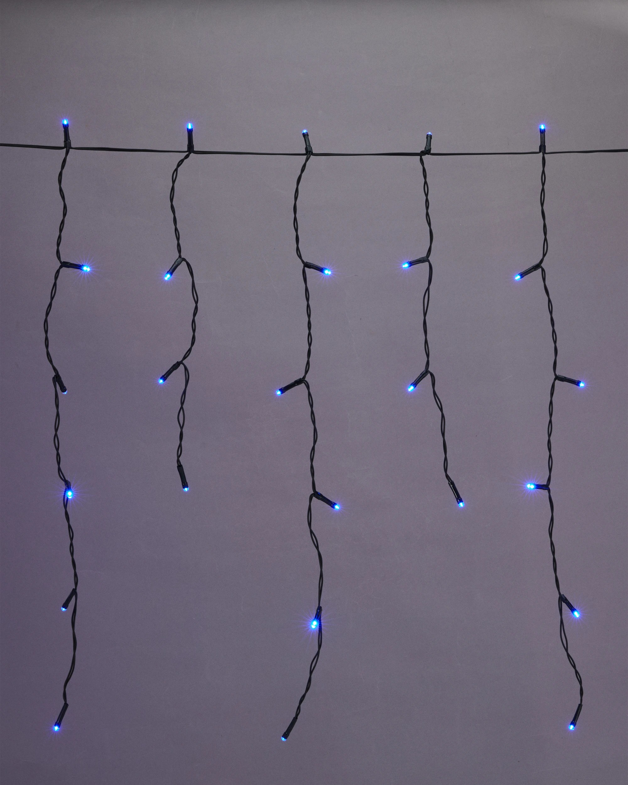 1 Solar Powered 200 LED Blue Icicle String Lights, 1 of 7
