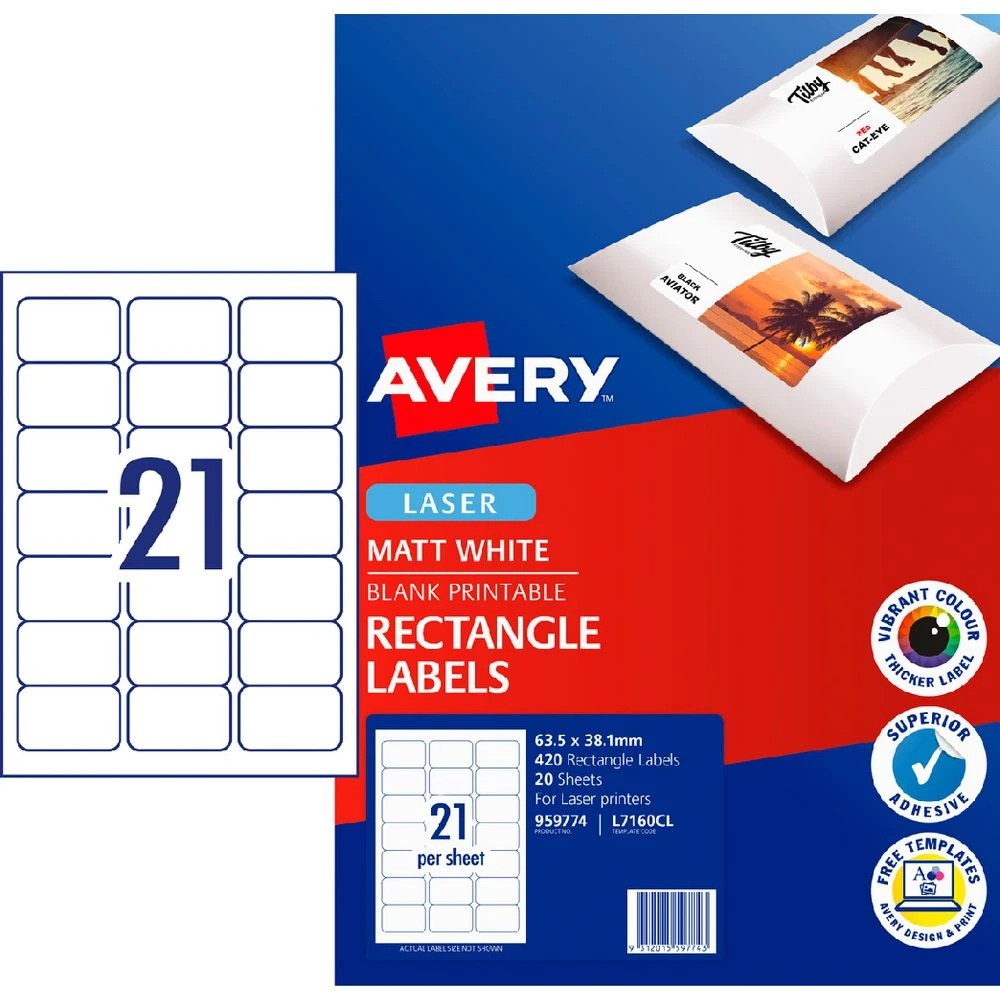 1 Avery 21UP Matte Laser Address Labels 20 Sheets, 1 of 4