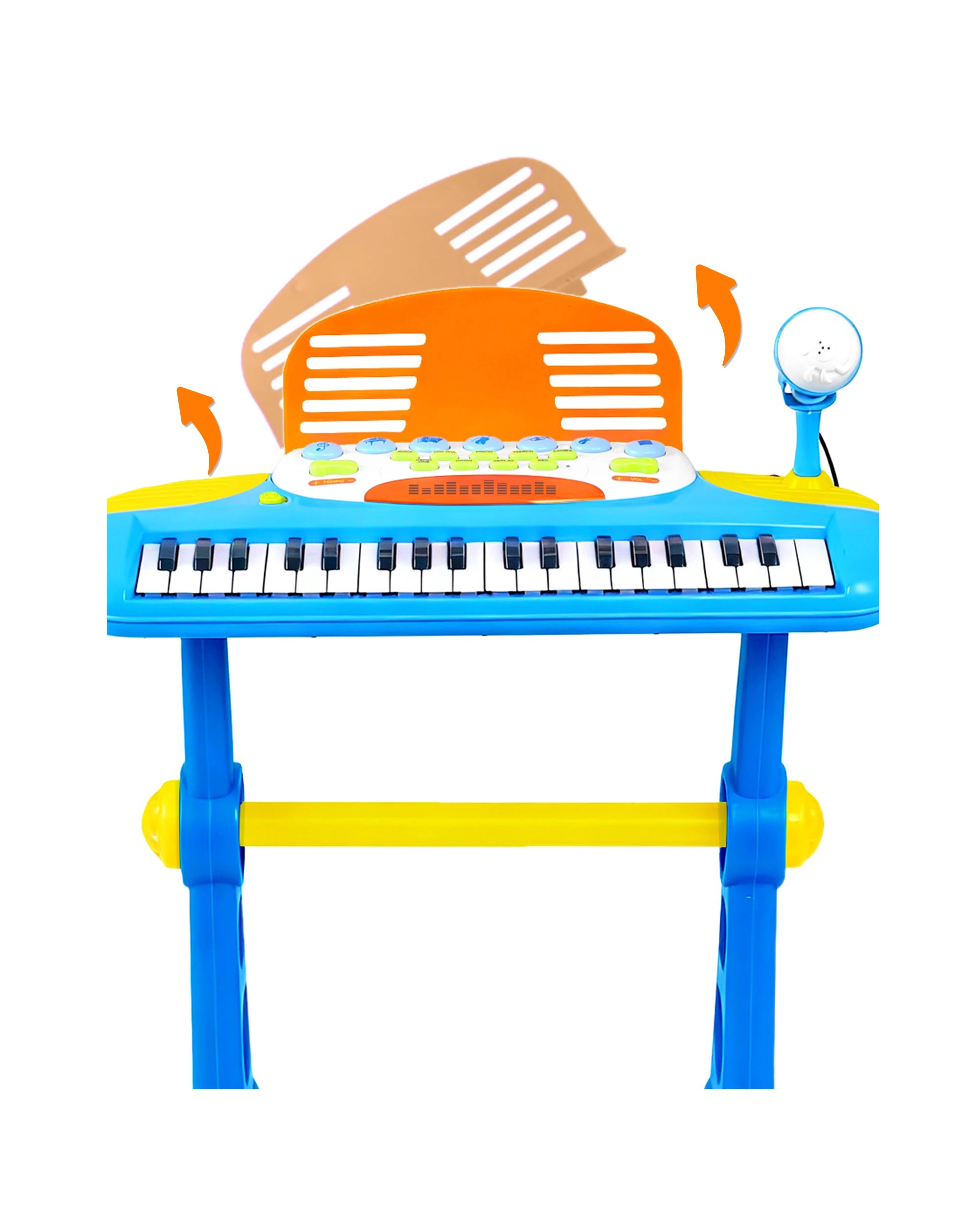 6 Keezi Kids Piano Keyboard 37 Keys Electronic Musical Instrument Set w/ Stool - Blue, 6 of 7