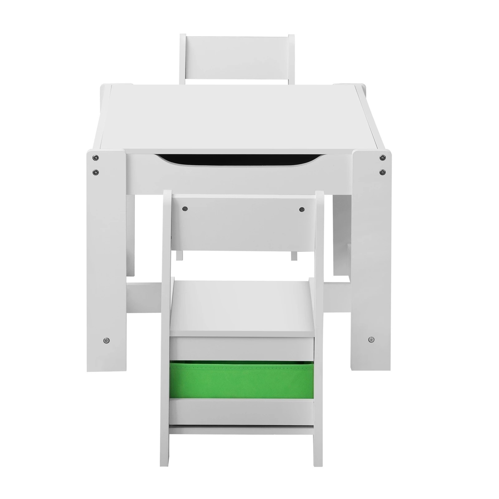 7 Oikiture Kids Table And Chair Set Storage Box Toys Wooden Play Activity Desk
 - Green, 7 of 9