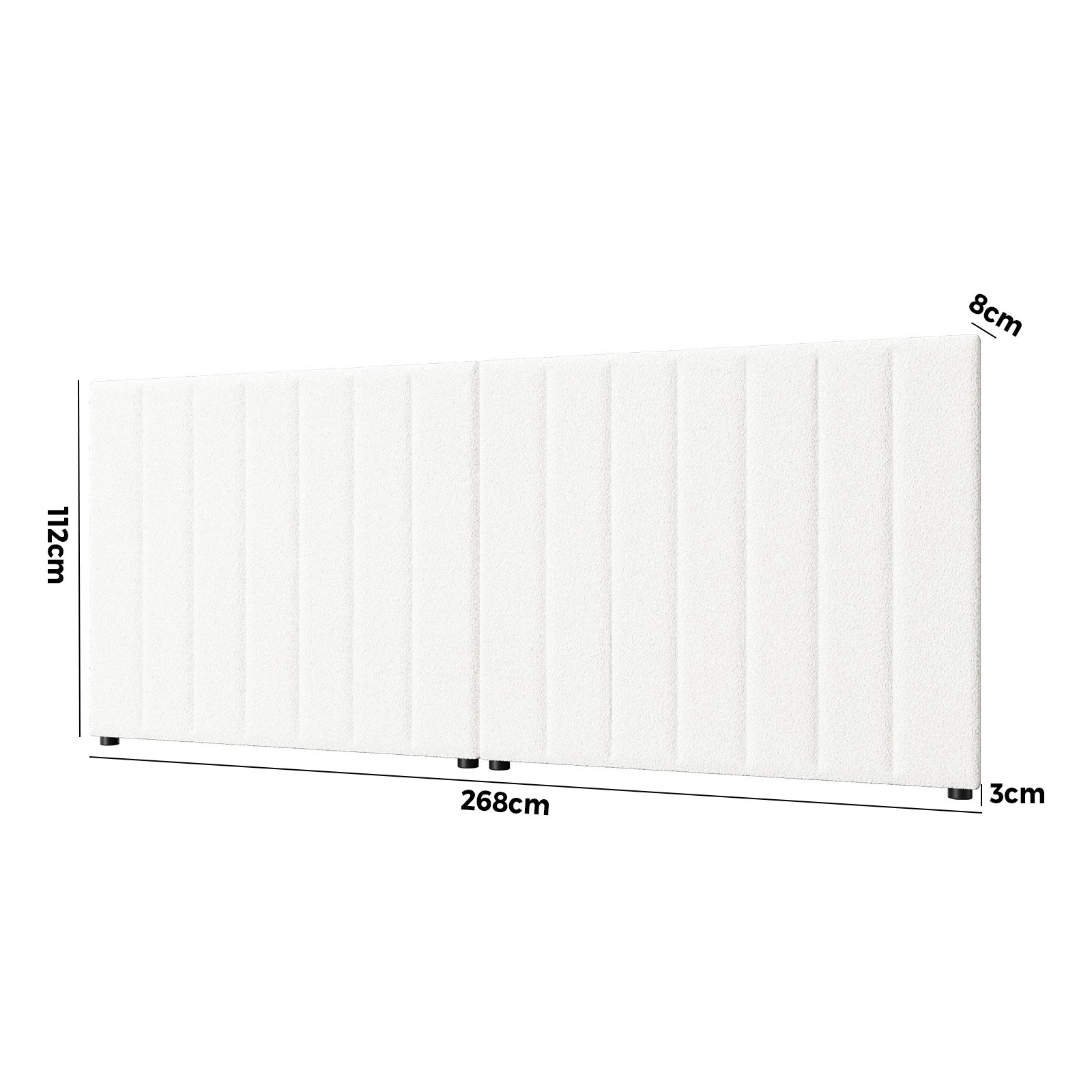 3 Oikiture Bed Frame Headboard Double Queen King Size Head Bedhead
 - White, 3 of 10