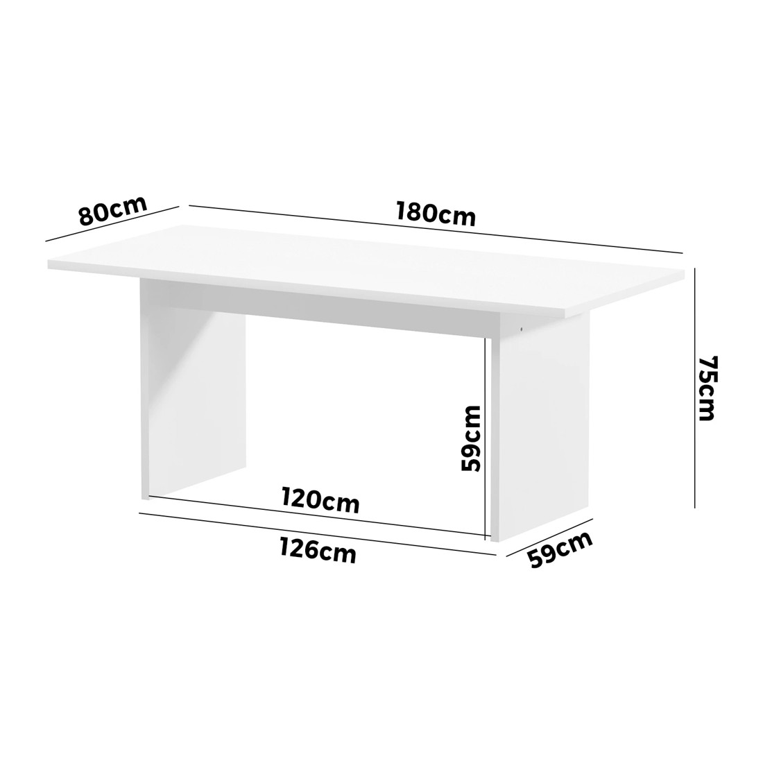 9 Oikiture 180cm Dining Table Rectangular Kitchen Dining Table Timber
 - White, 9 of 9