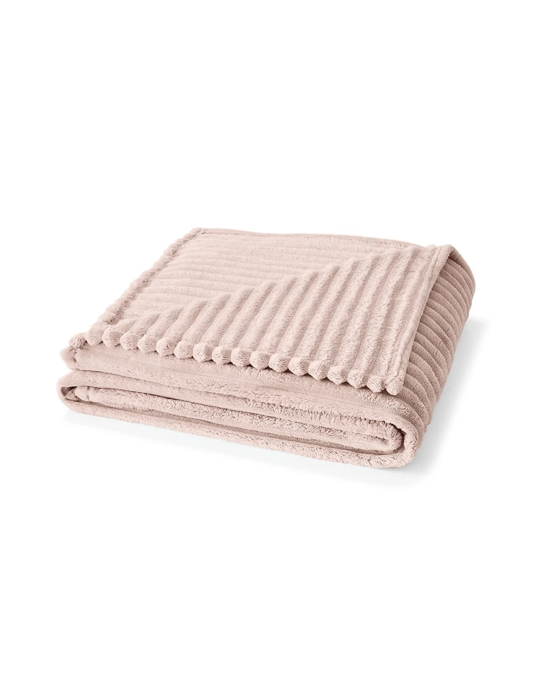 1 Plush Ribbed Blanket - Queen/King Bed, Pink, 1 of 6
