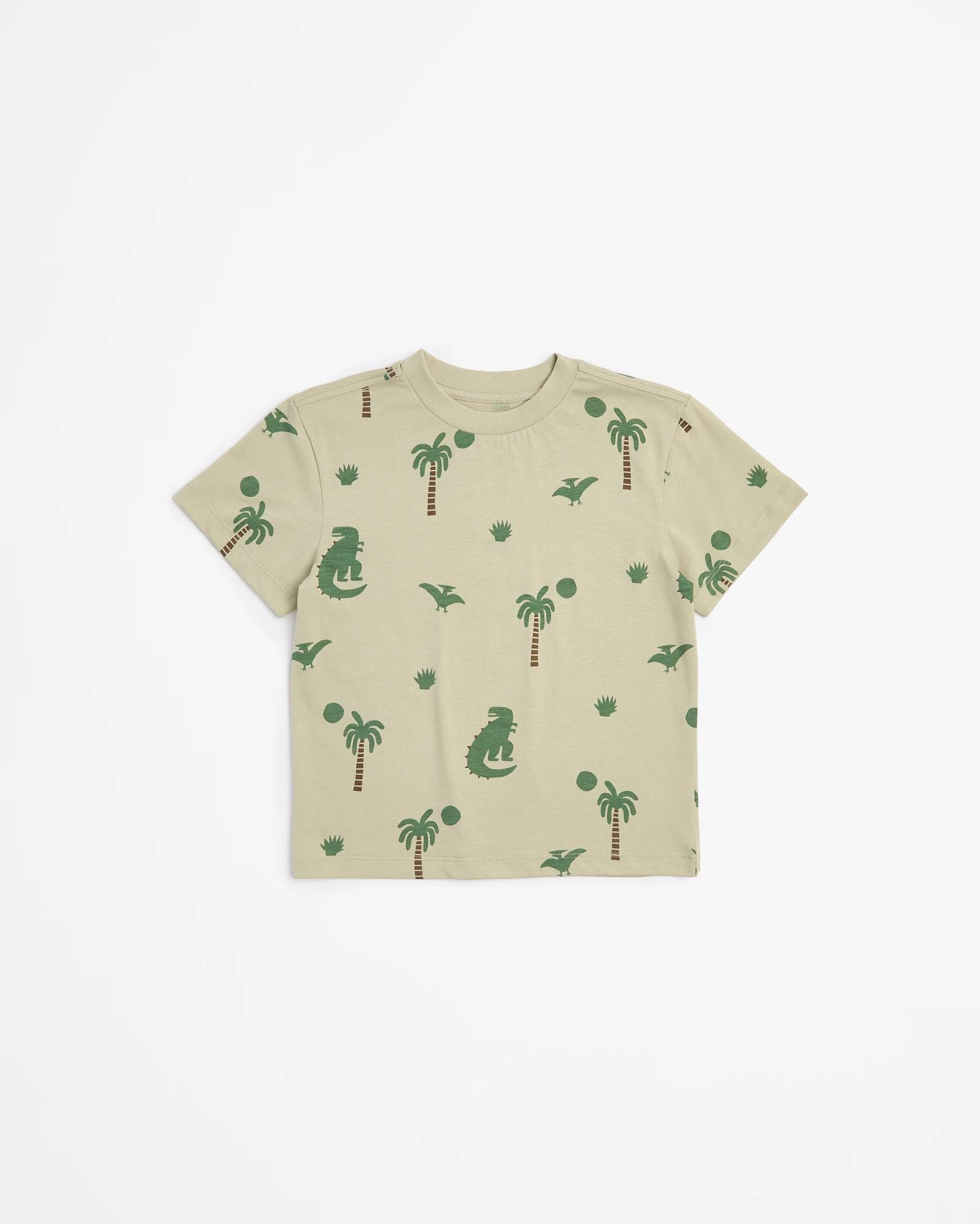 4 Target Australian Cotton Print T-shirts - 3 Pack DINO STRIPE, 4 of 5