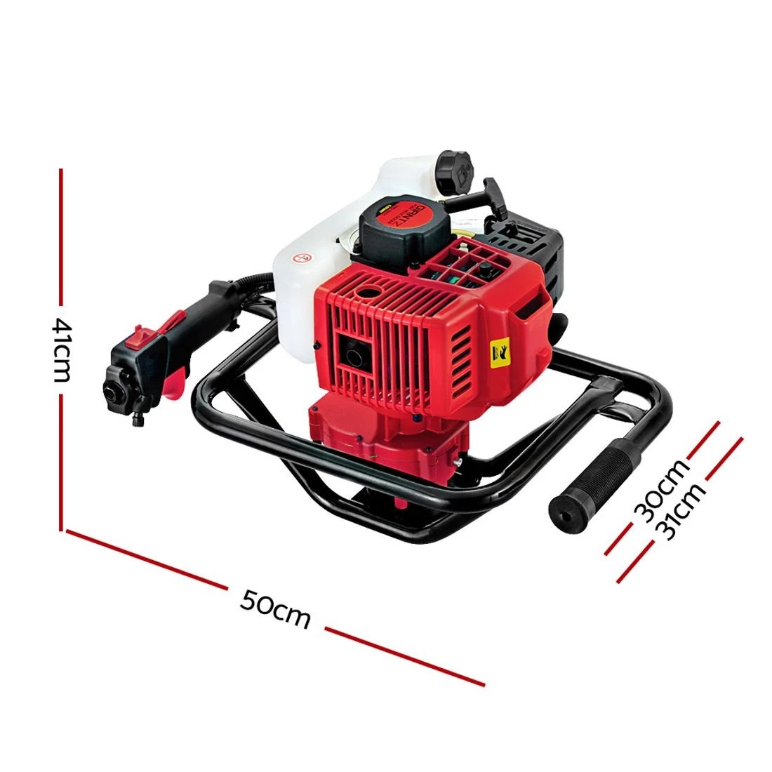 2 Giantz Post Hole Digger Motor Only Petrol Engine - Red, 2 of 4