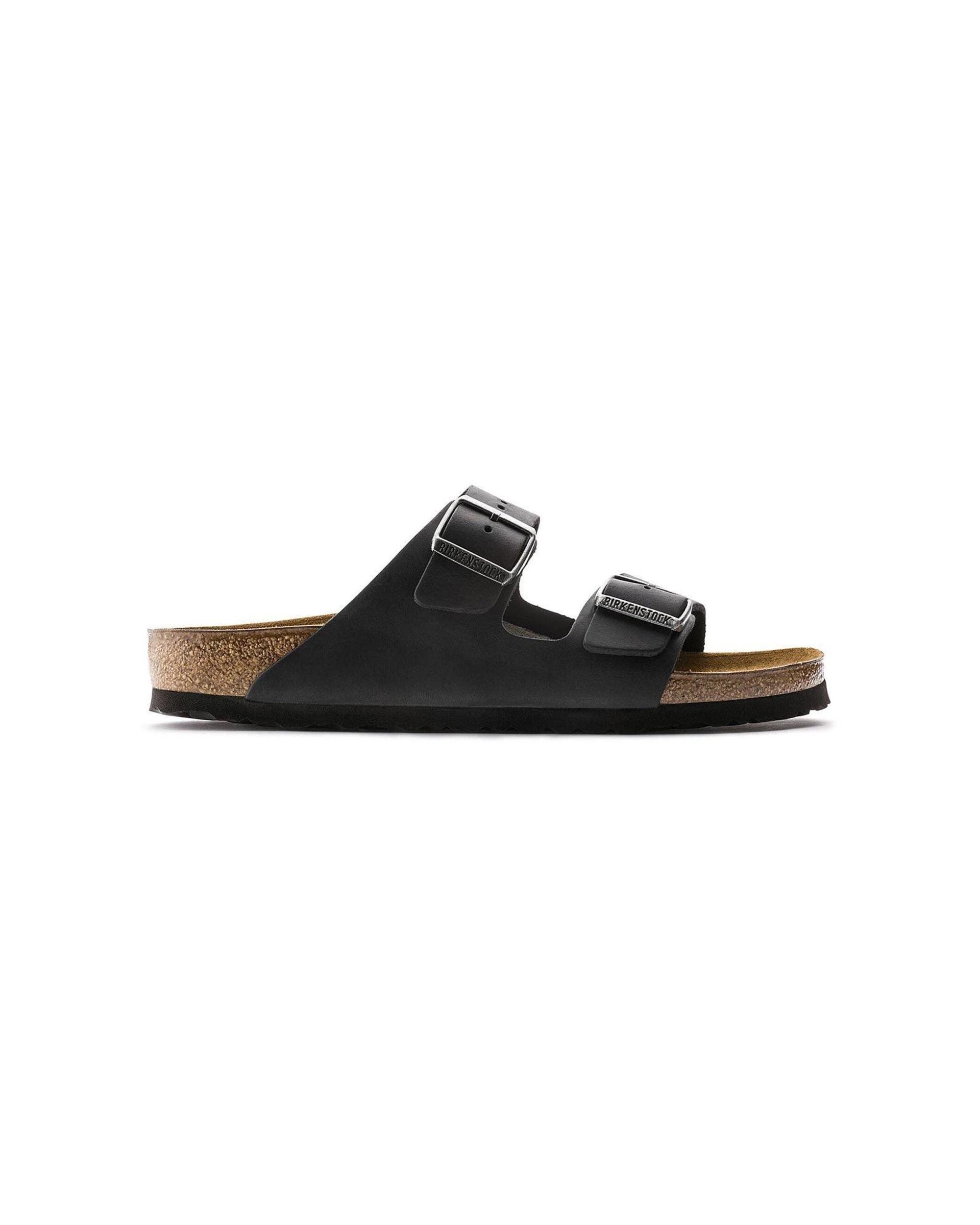 1 Birkenstock Arizona Oiled Leather Sandals Regular Width BLACK, 1 of 5