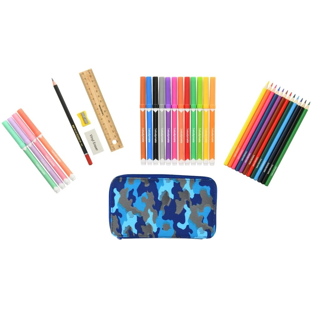 4 Studymate Pencil Case Set Camo 32 Piece, 4 of 10