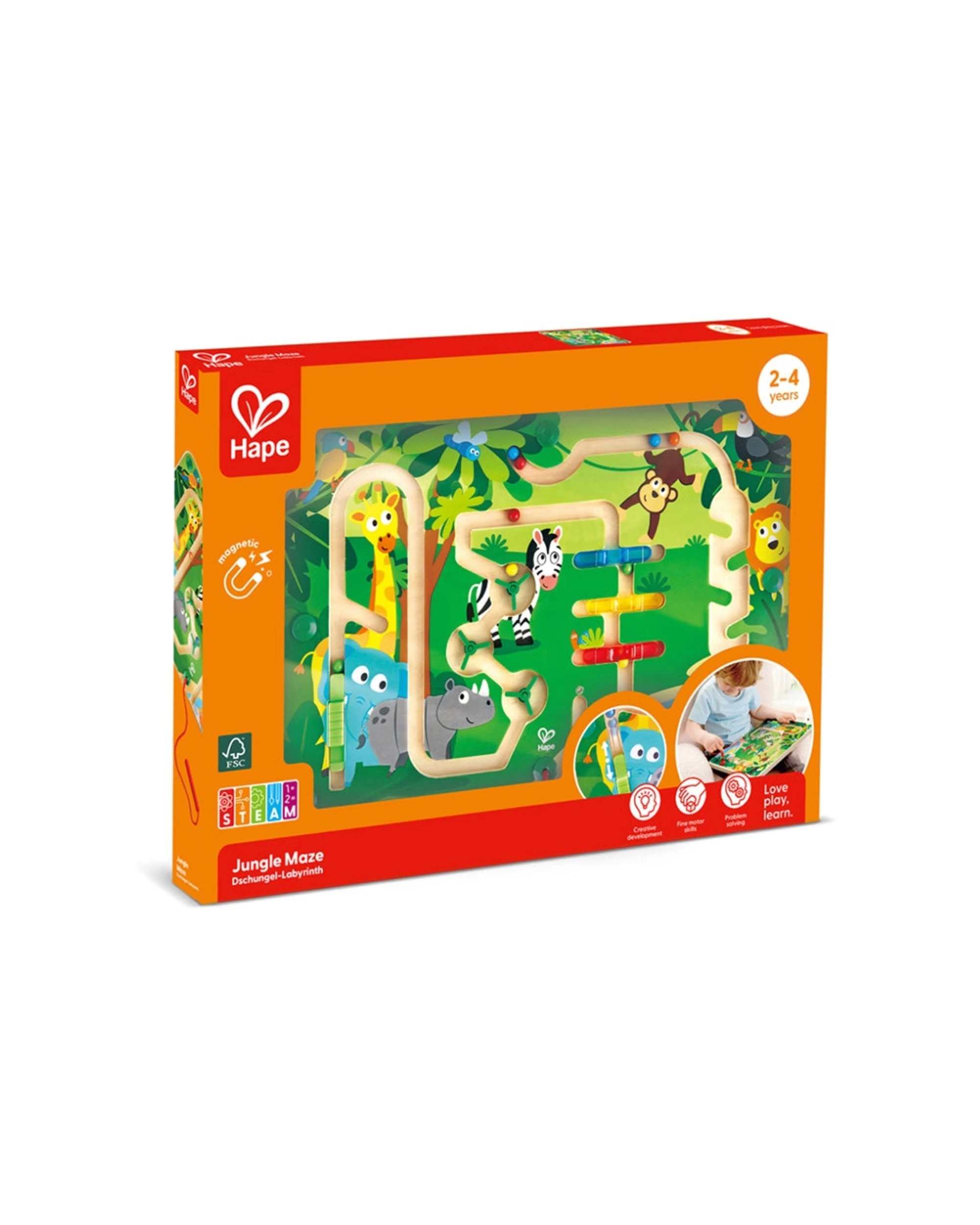 2 Hape Jungle Maze Magnetic Toy 37cm Kids Fun Learning Game - Multi, 2 of 3