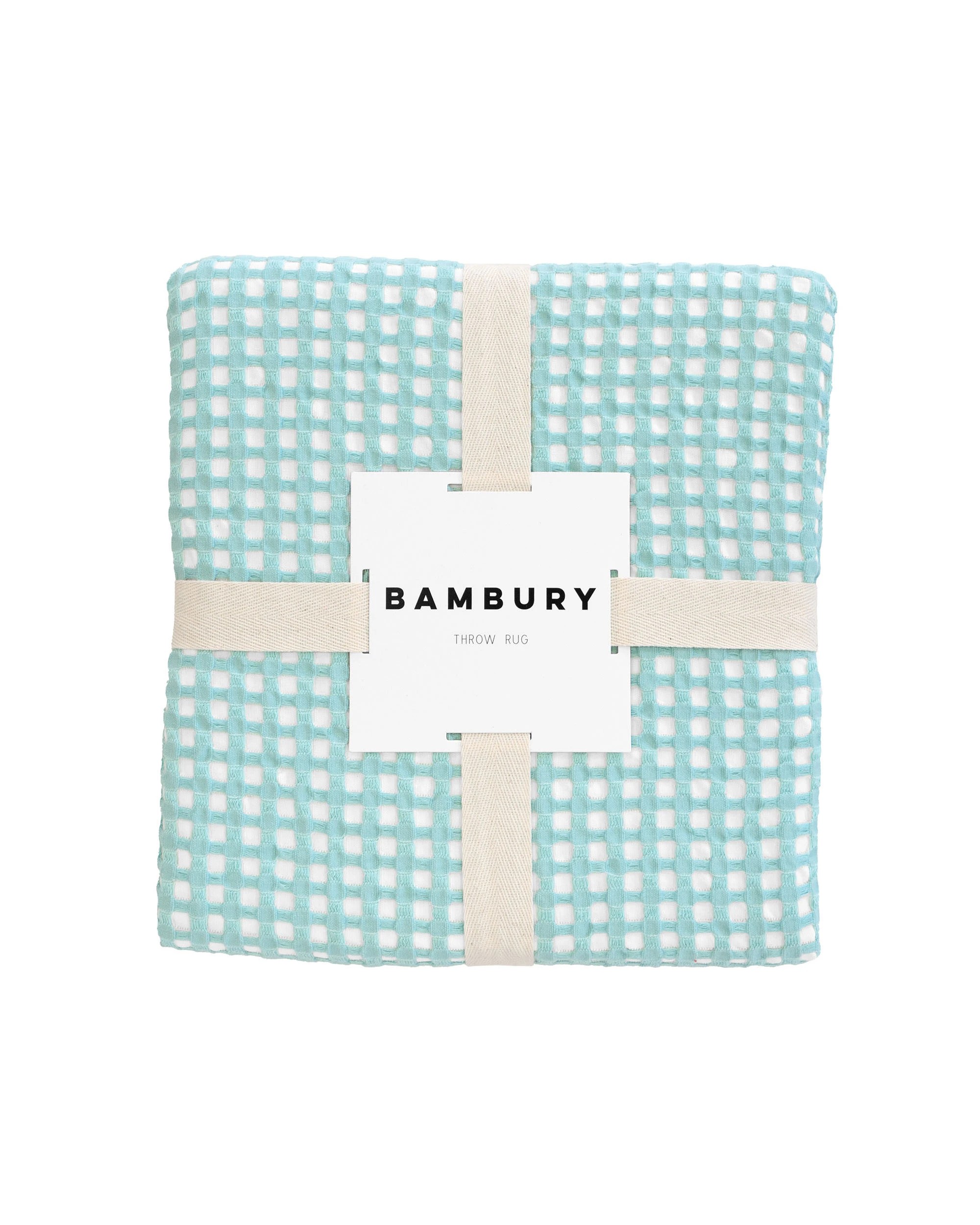 2 Bambury Dora Cotton Waffle Textured Throw Aqua - Blue, 2 of 4