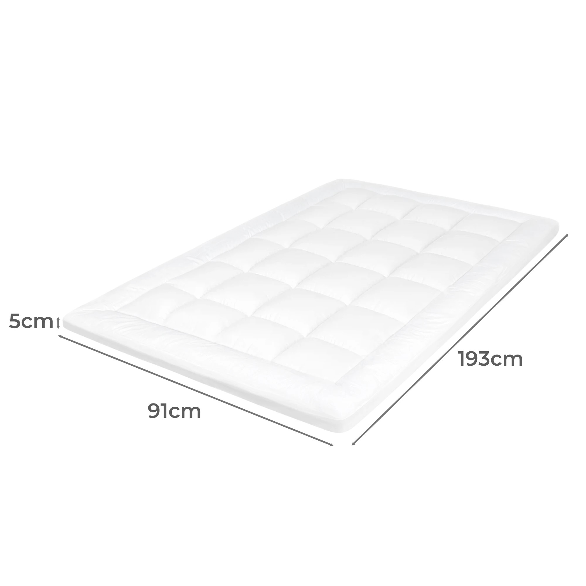 3 Dreamz Bedding Mattress Topper Pillowtop Cover Protector Machine Washable Single, 3 of 9