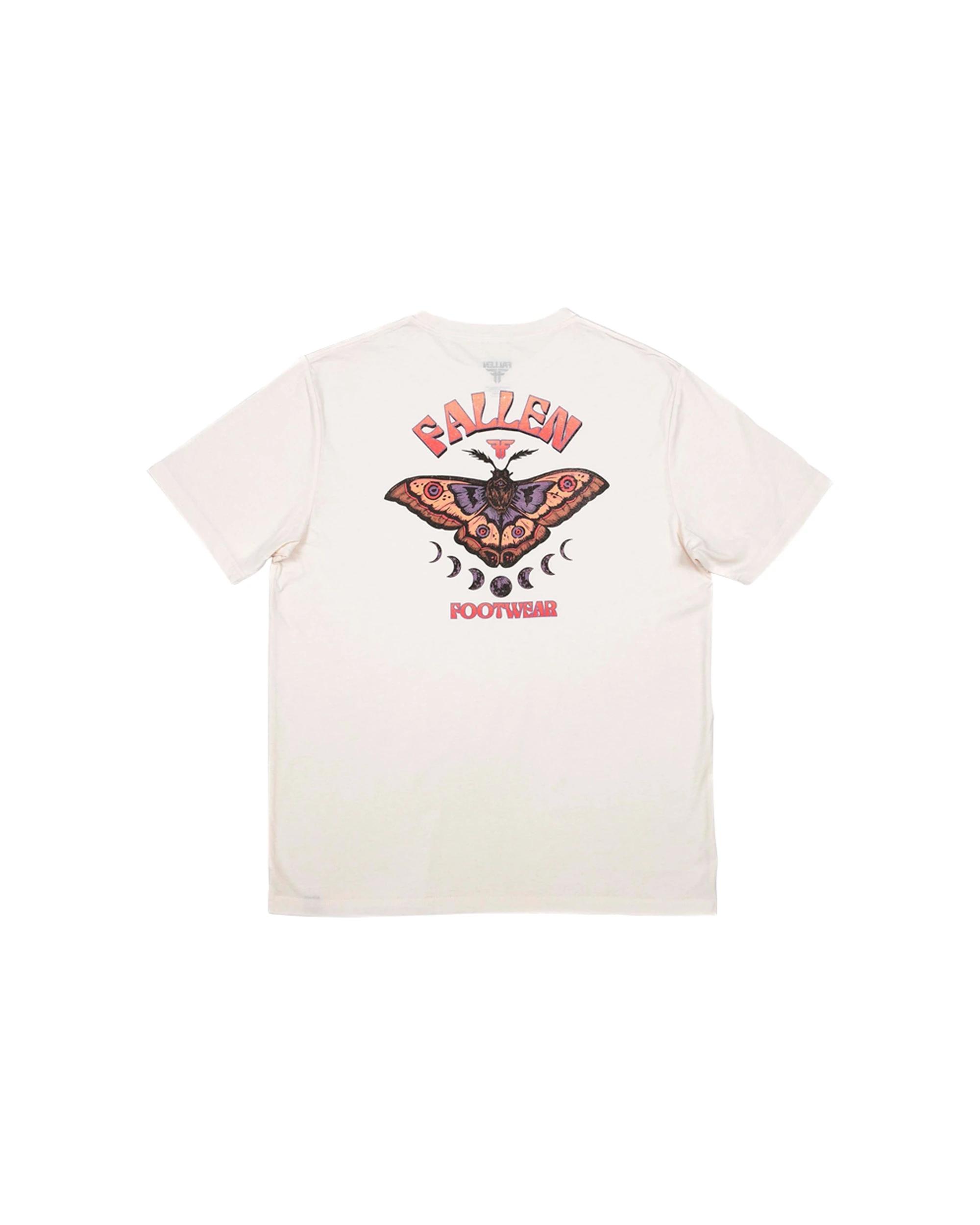 2 Fallen Footwear Men Lunar Moth Cotton Tee Off Jumper Everyday Wear OFF WHITE/ORANGE, 2 of 2