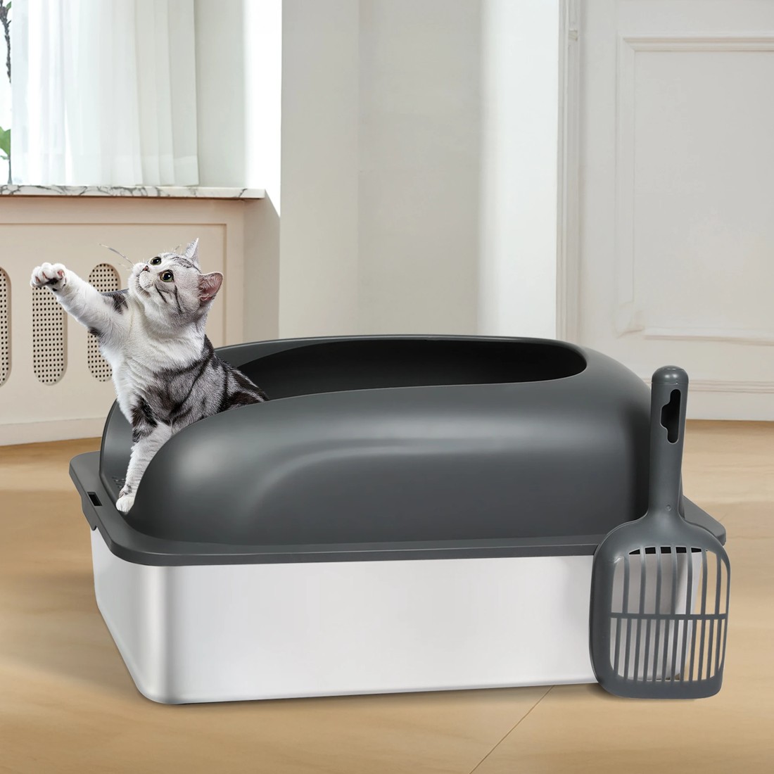 2 Pawz Stainless Steel Cat Litter Box, 2 of 2