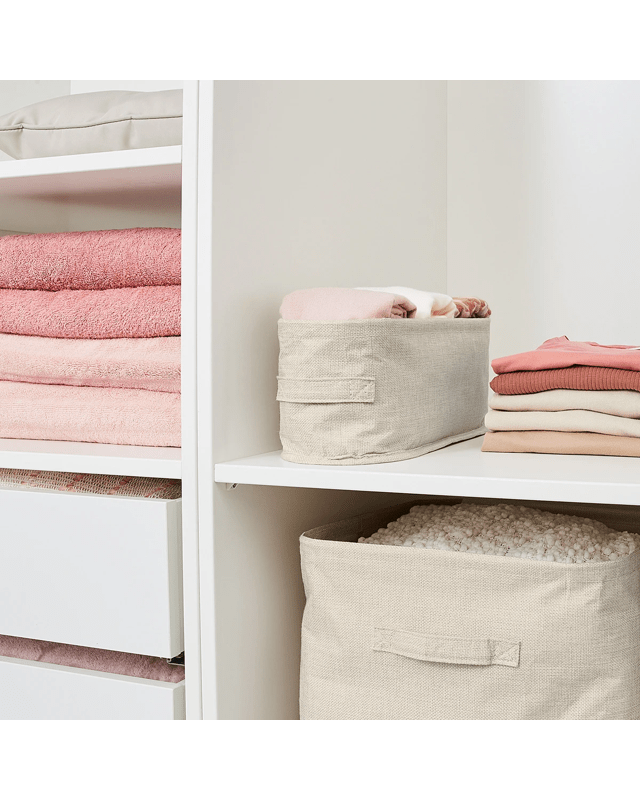 Linen Look Open Storage Box - Narrow, B