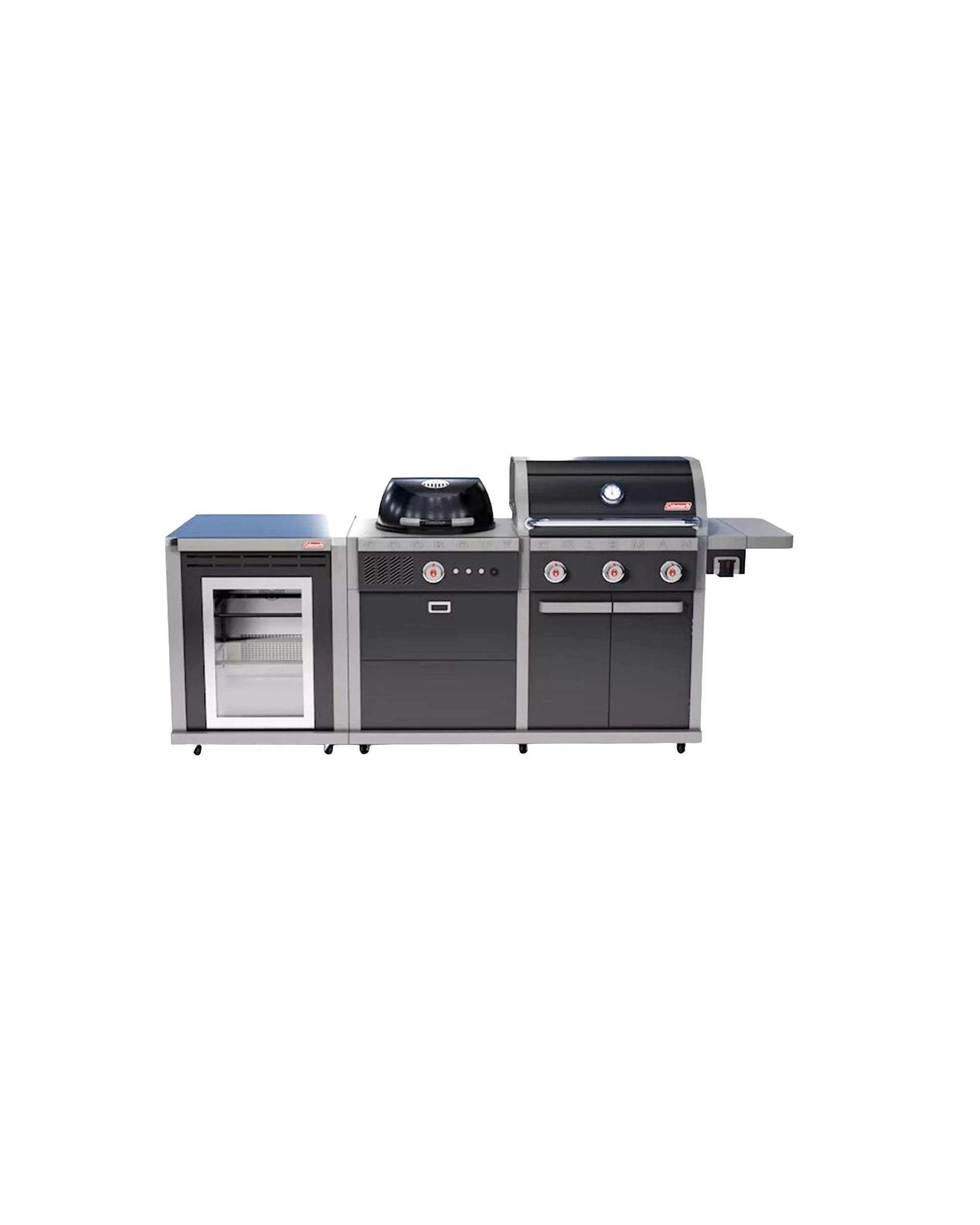 1 Coleman Revolution Dual Fuel Kitchen With Fridge Modules - Gloss - Black, 1 of 5