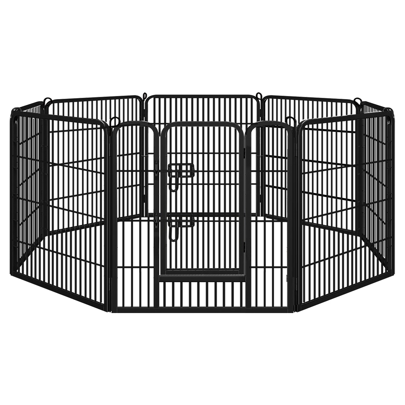 1 Beastie Pet Playpen 32 Inch Large 8 Panel Fence Enclosure Dog Metal Exercise Pen - Black, 1 of 8