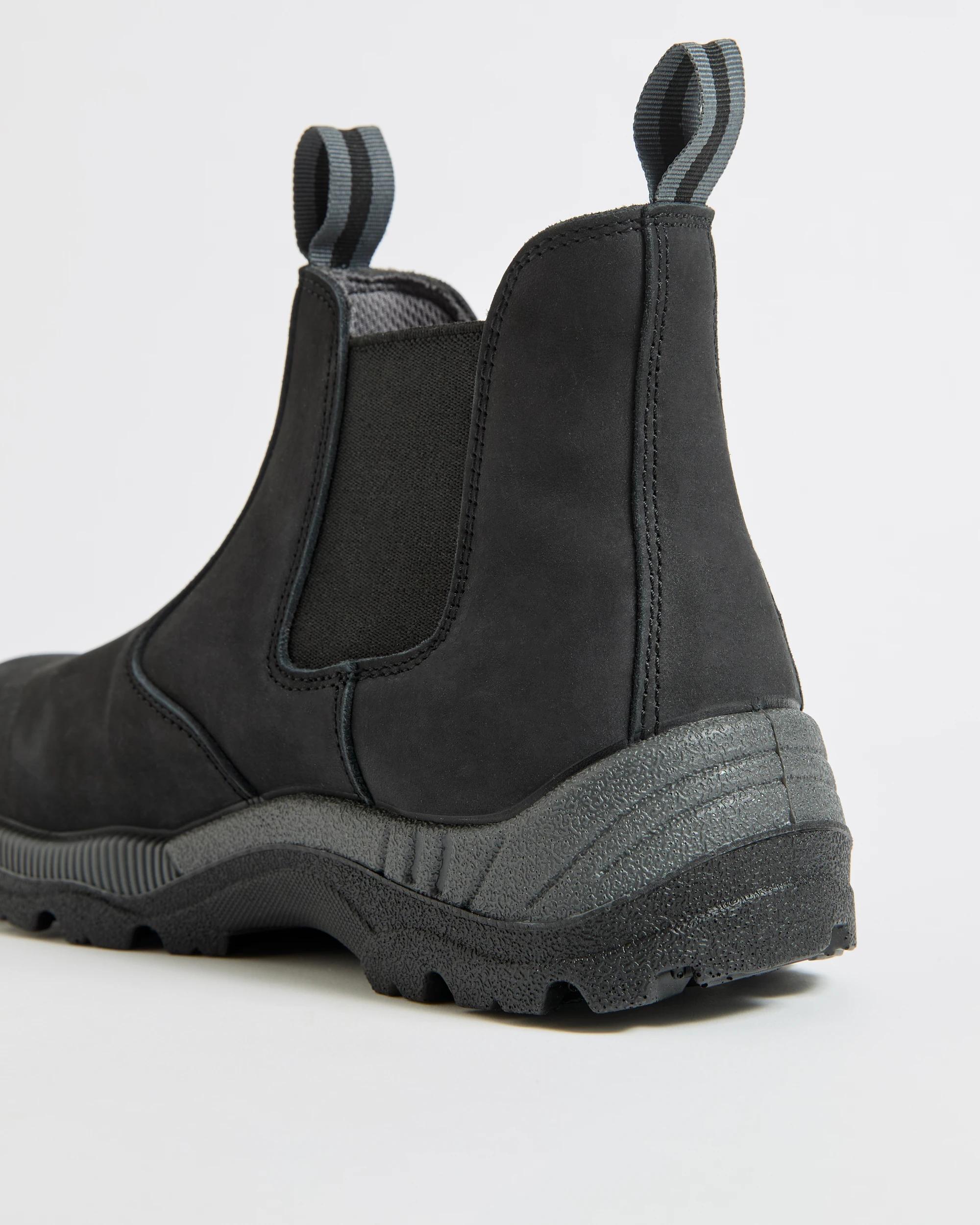 3 Graphite Genuine Leather Slip-On Safety Work Boots BLACK, 3 of 4