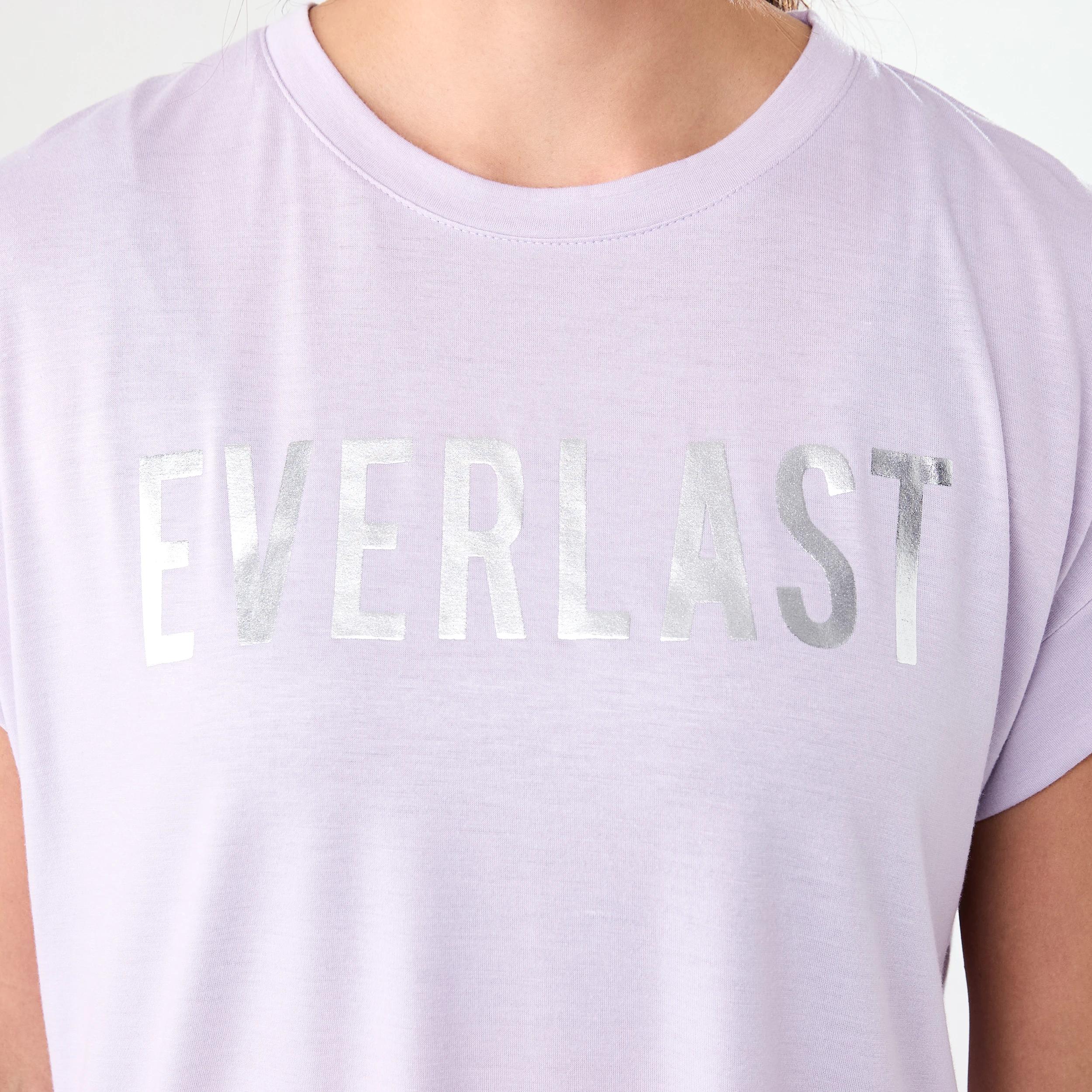5 Everlast Womens Relaxed Longline T-shirt EVERLAST BLOCK LOGO GAL LILAC, 5 of 7