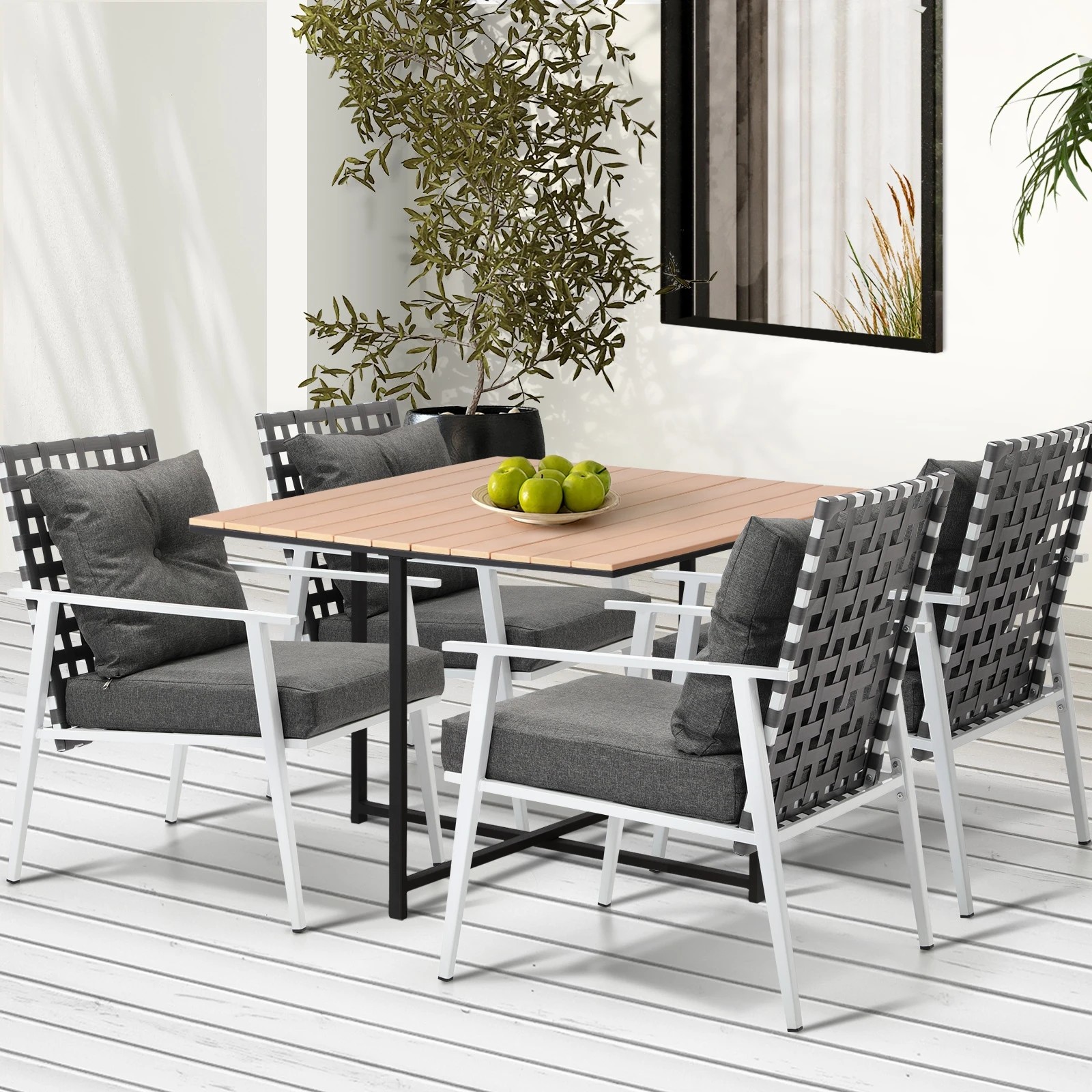 3 Livsip Outdoor Dining Set Patio Furniture Garden Rattan Chairs Setting 5PC - Multi, 3 of 9