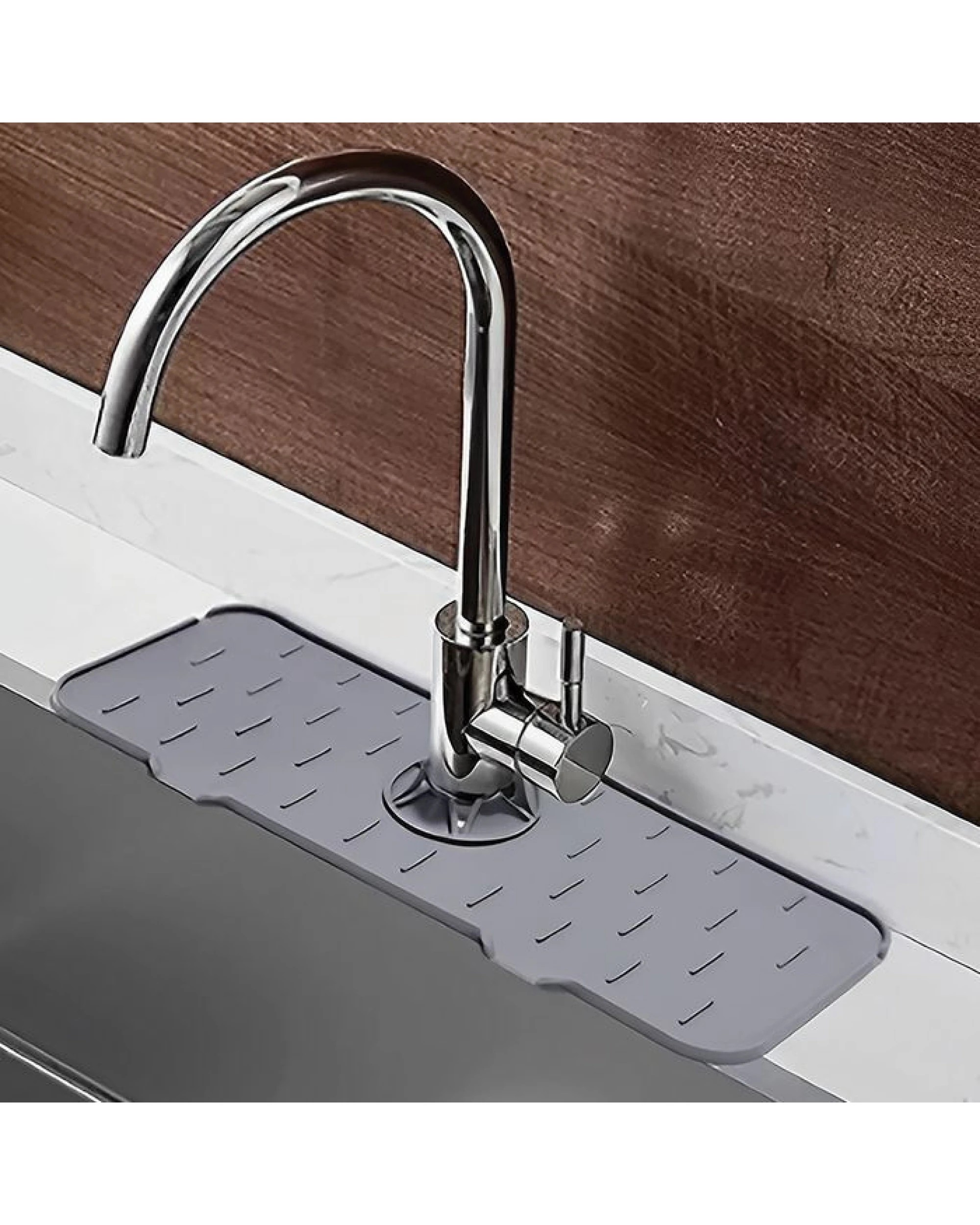 1 Cook Easy Sink Faucet Drip Tray Silicone Splash Guard Mat, 1 of 4