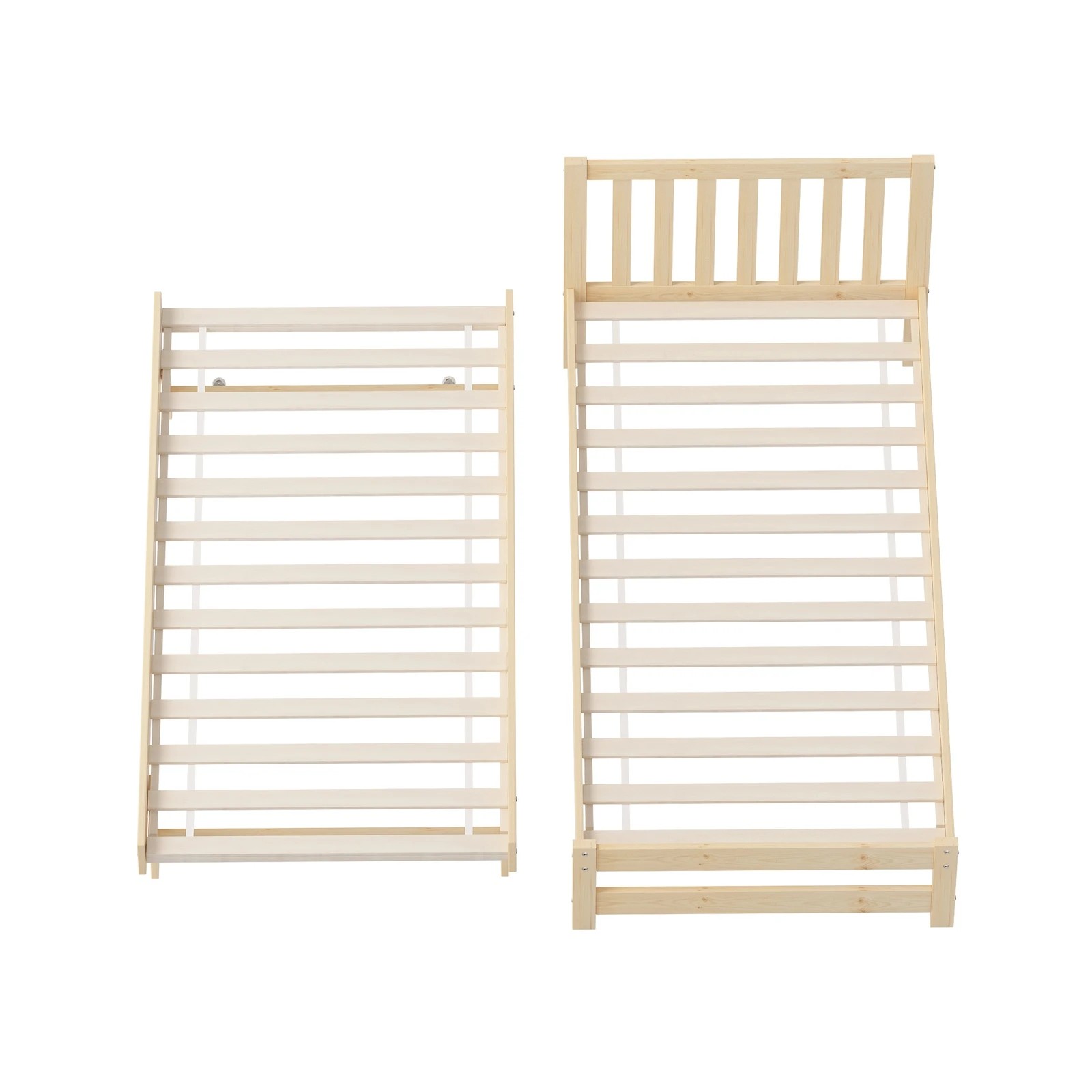 9 Oikiture Trundle Kids Bed Frame Single Wood - Natural, 9 of 10