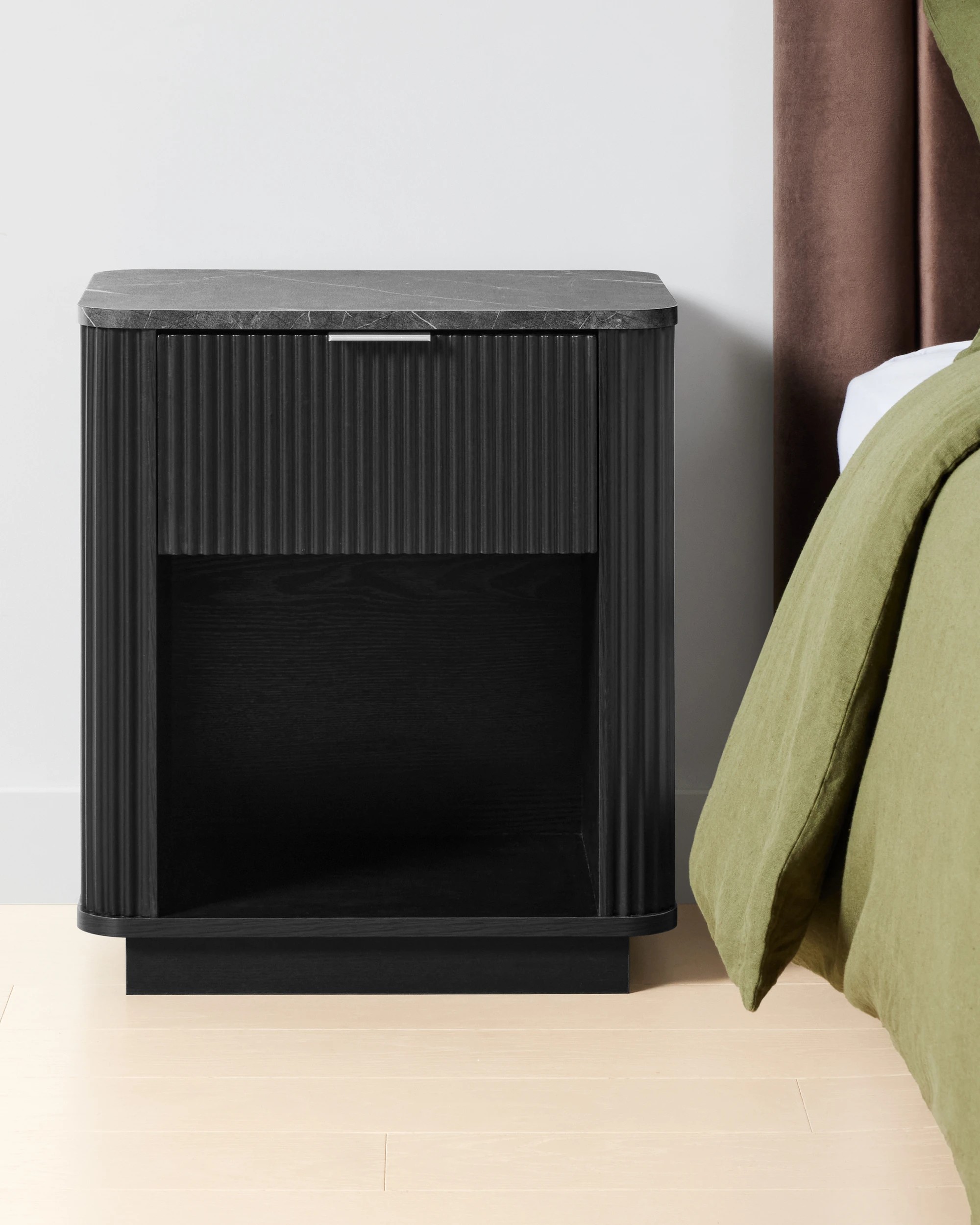 1 Claire Bedside Table - Black, 1 of 9