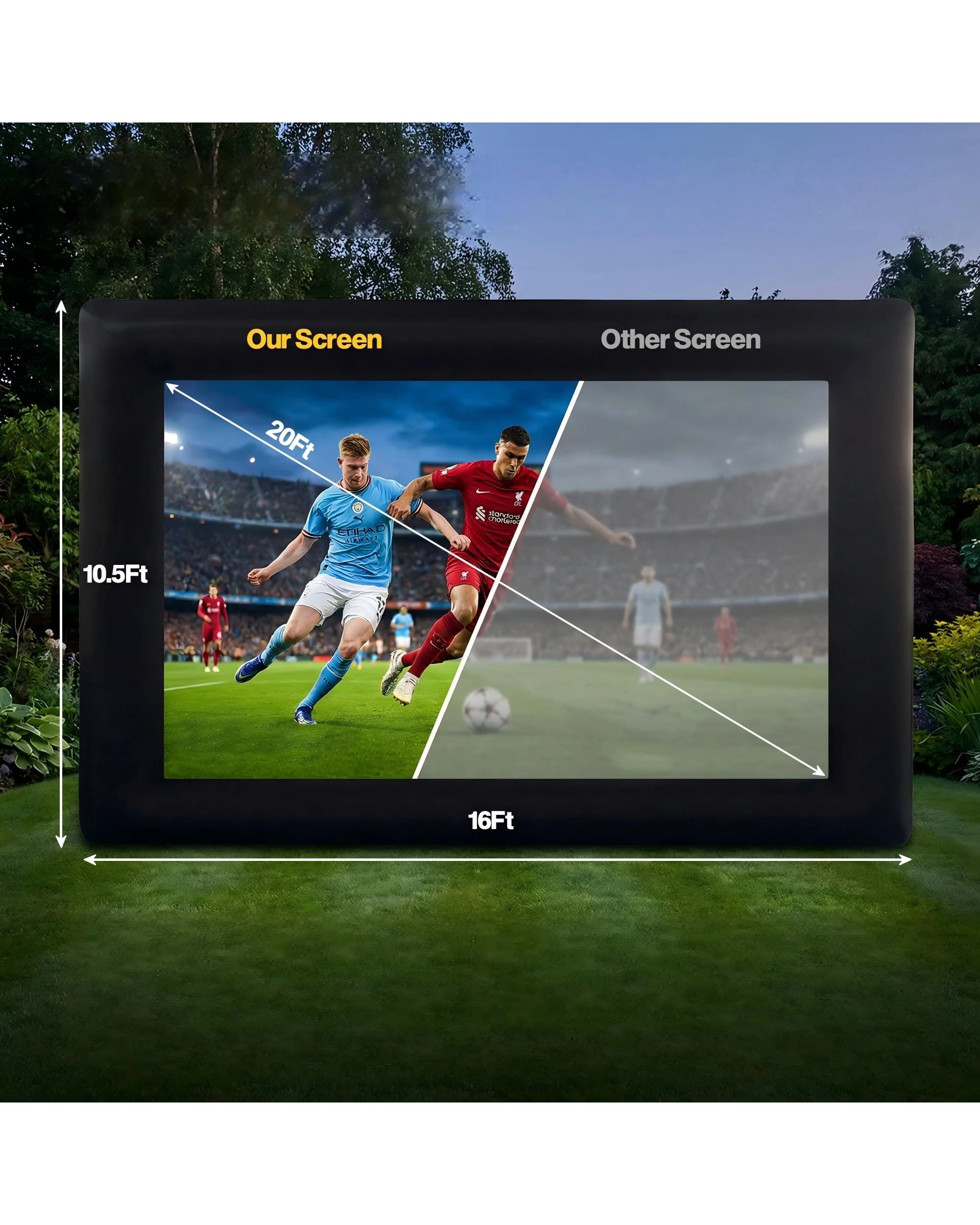 3 Advwin Mini Projector and 20ft Inflatable Movie Screen Combo Outdoor Projector and Screen with Blower - Black, 3 of 6