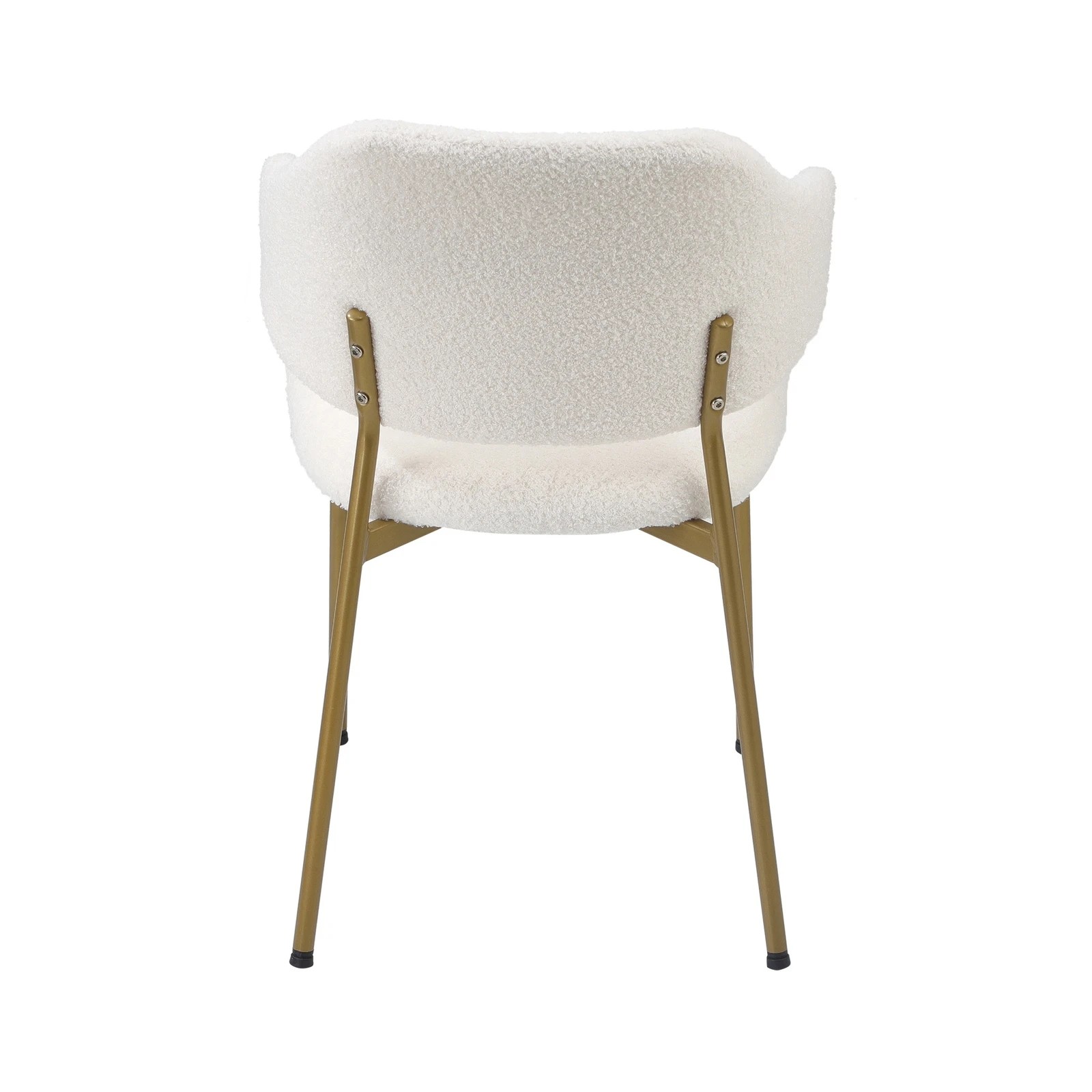 10 Oikiture 2x Dining Chair Accent Chairs Kitchen Padded Seat Sherpa Gold Metal Legs
 - White, 10 of 10