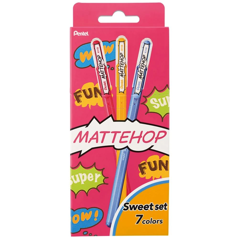 1 Pentel Mattehop Gel Pen Sweet 7 Pack, 1 of 7