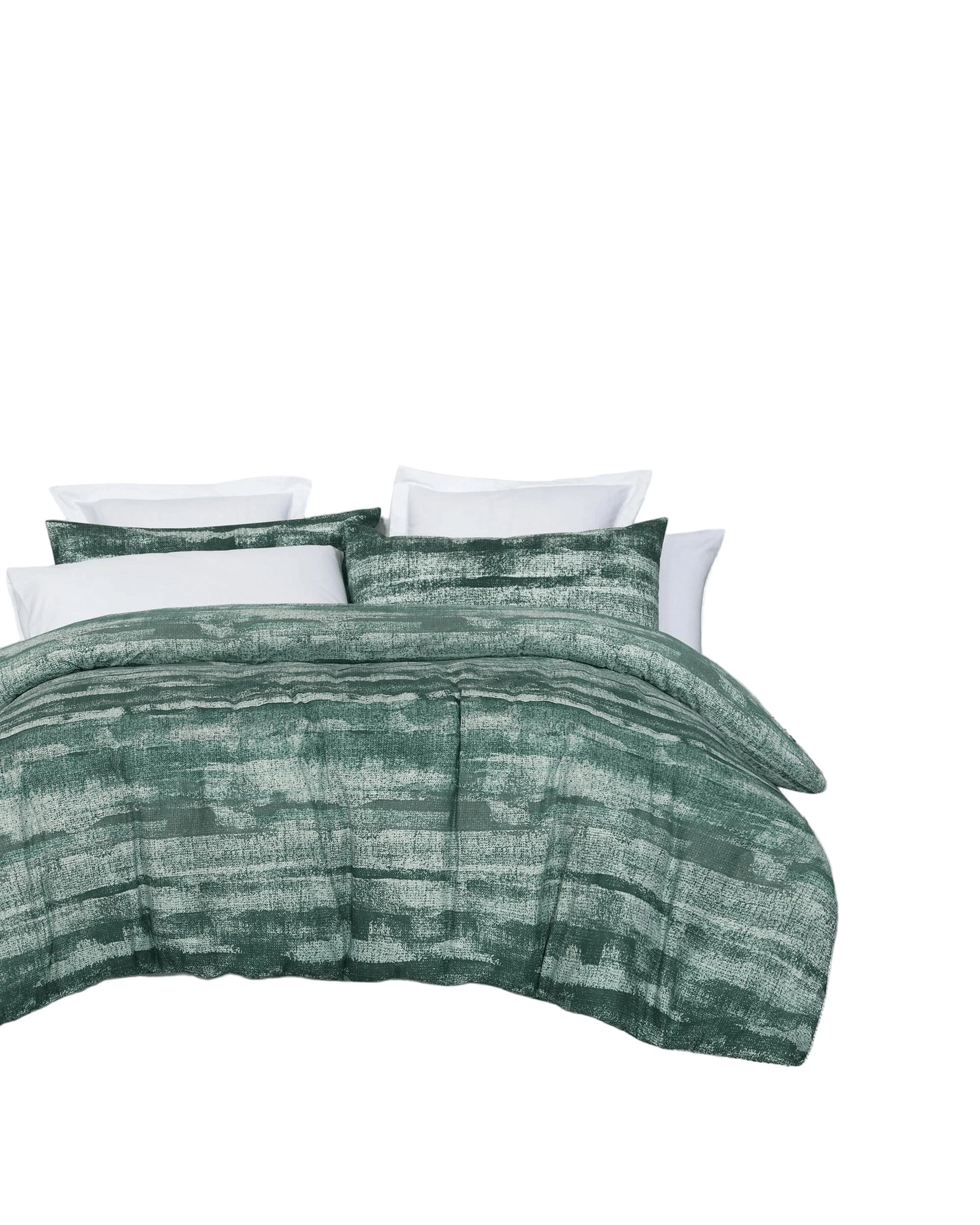 1 Amsons Pure Cotton Quilt Cover Set With Extra Standard Pillowcases - Queen Bed - Green, 1 of 3