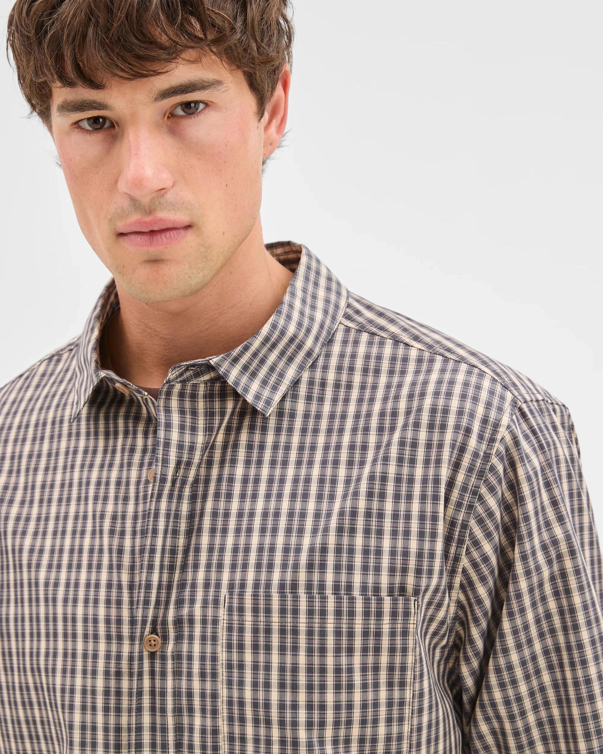 6 Commons Australian Cotton Business Shirt BLACK CHECK, 6 of 7